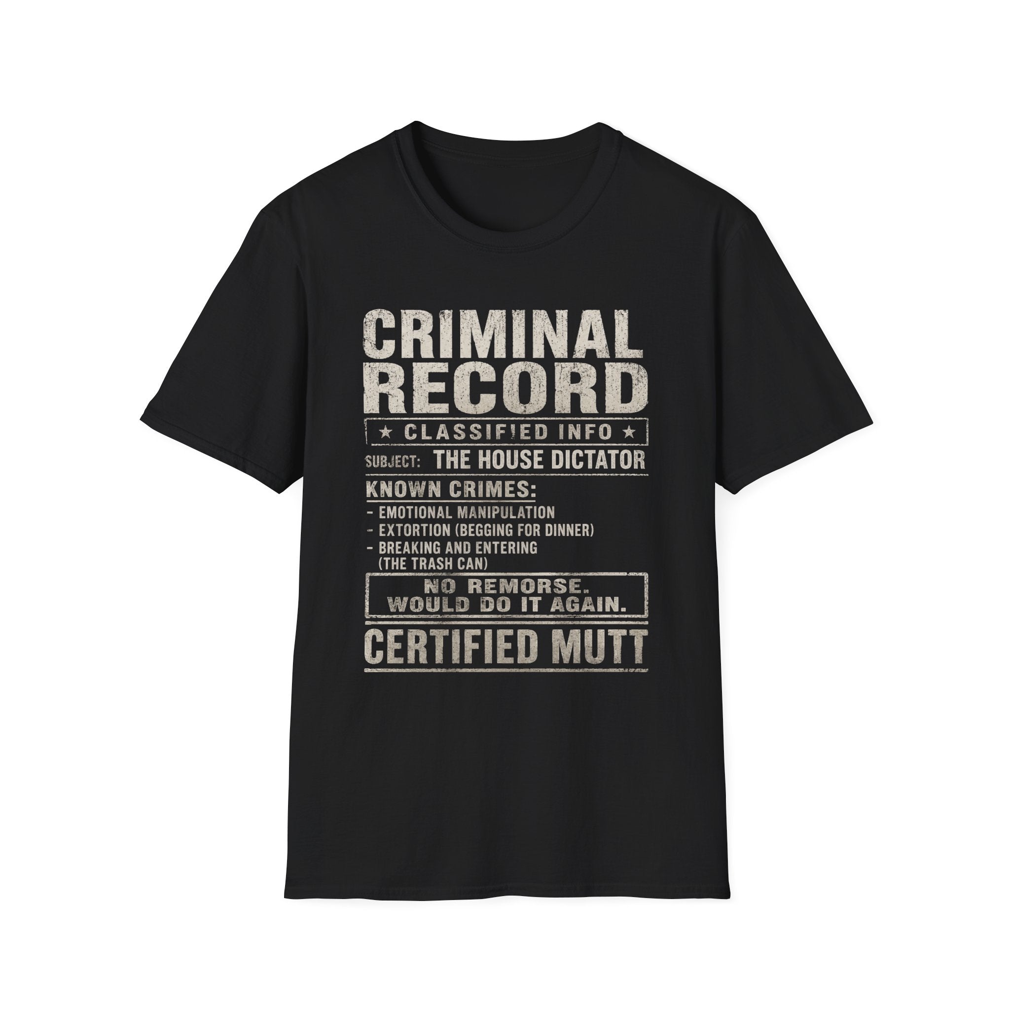 Mutt Criminal Record Tee