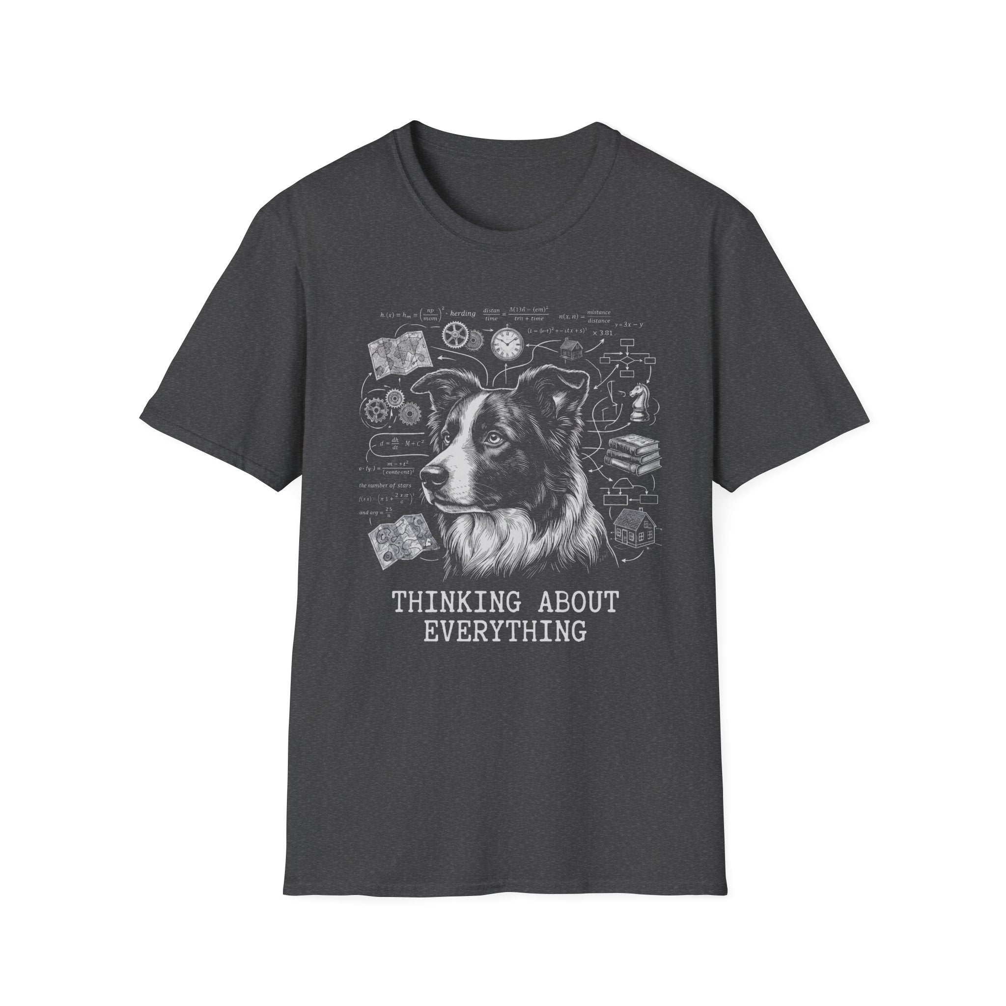 Border Collie Thinking About Everything Tee