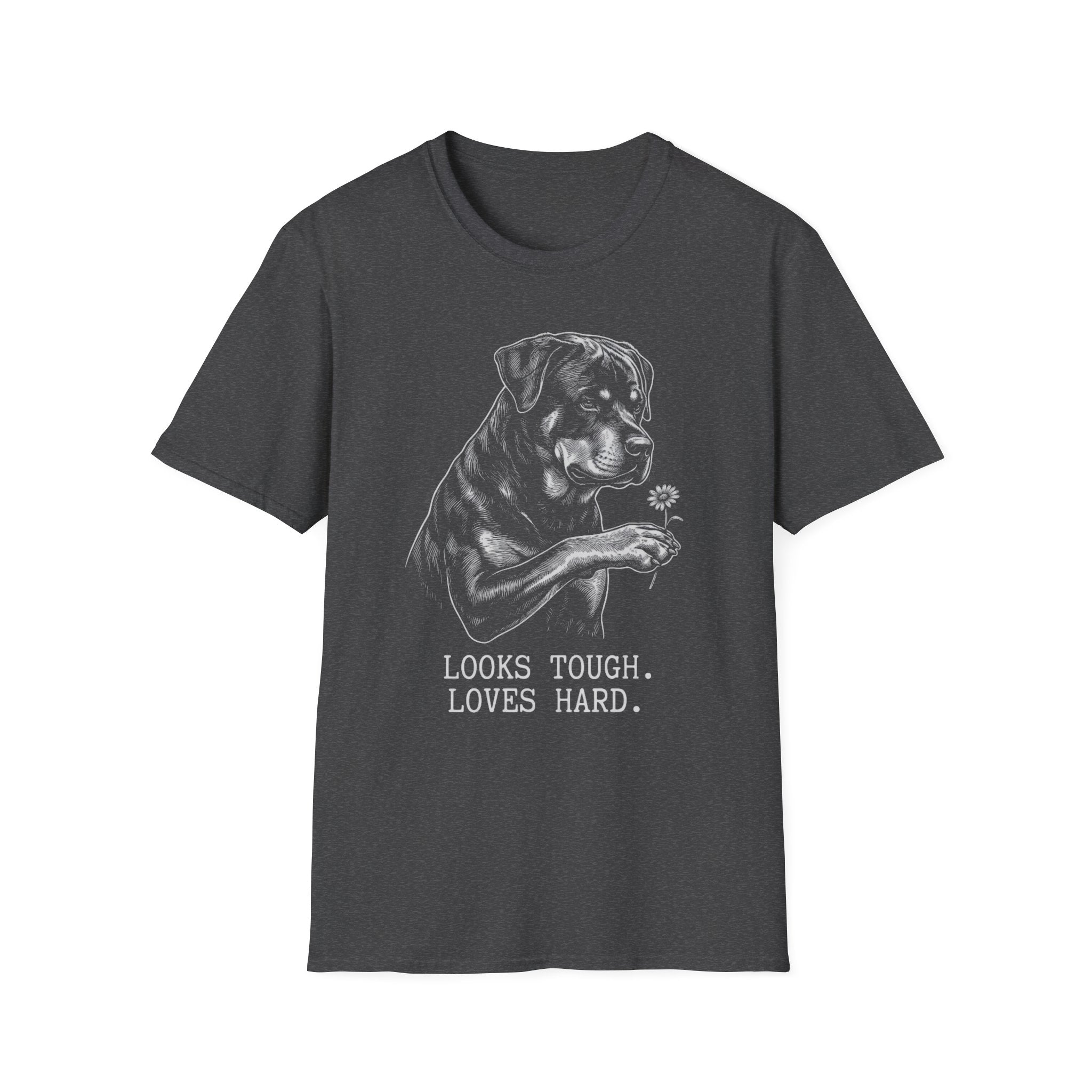 Rottweiler Looks Tough Loves Hard Tee