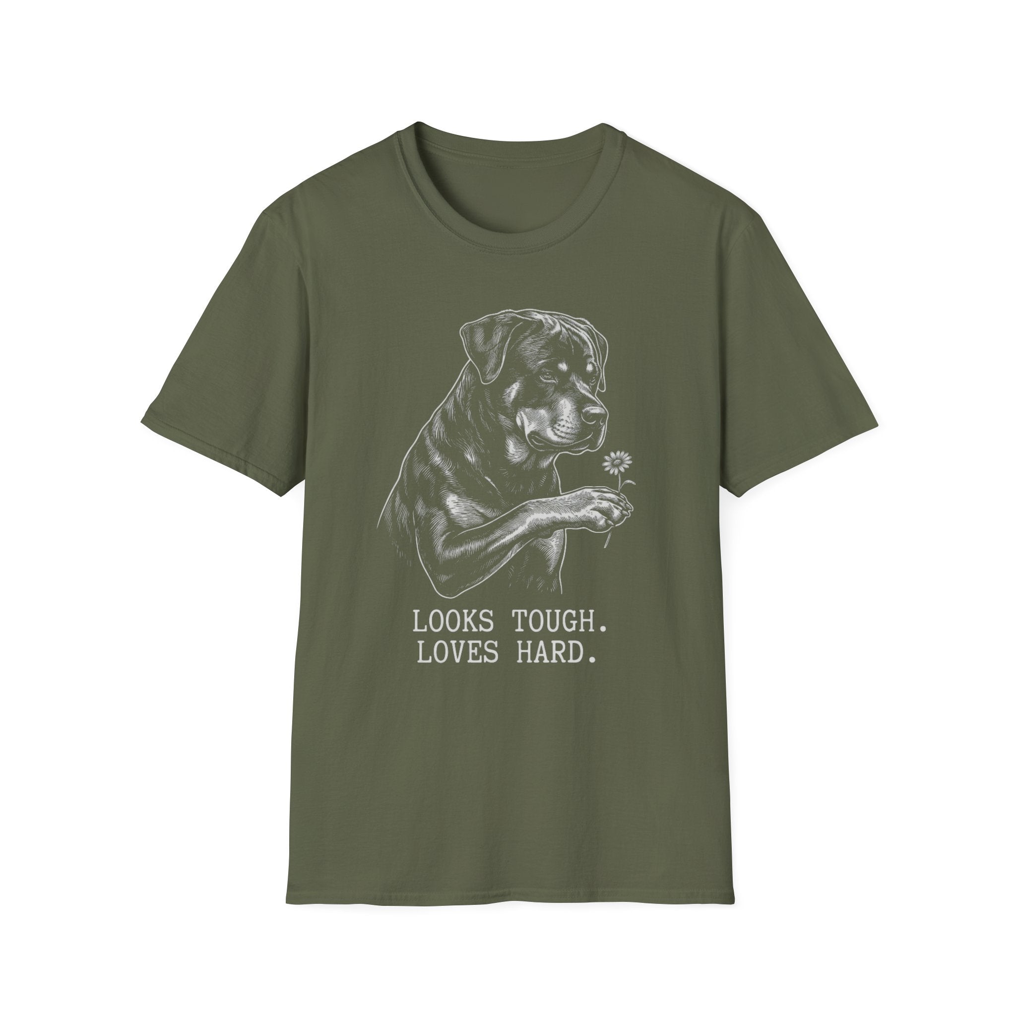 Rottweiler Looks Tough Loves Hard Tee