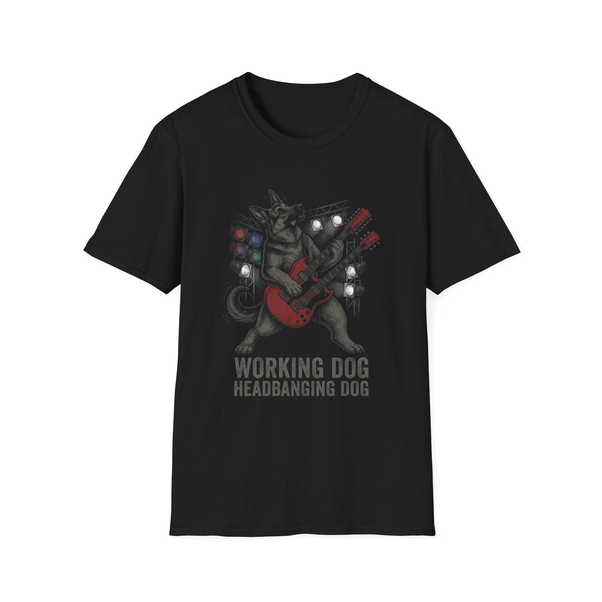 German Shepherd Metal Guitarist Tee