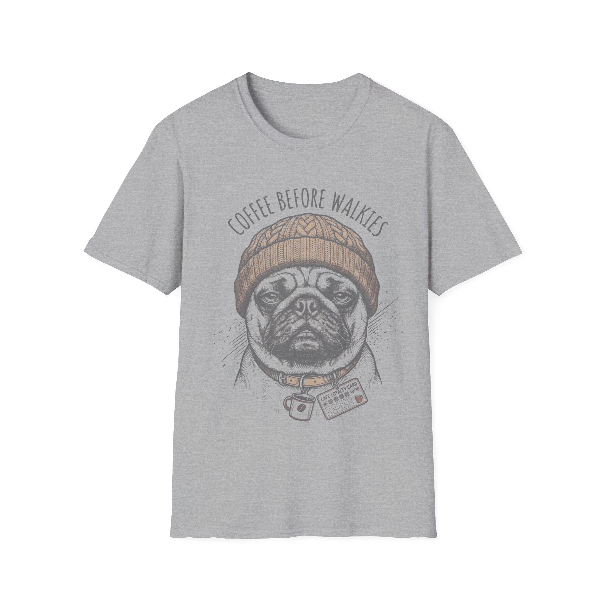 Pug Coffee Before Walkies Tee