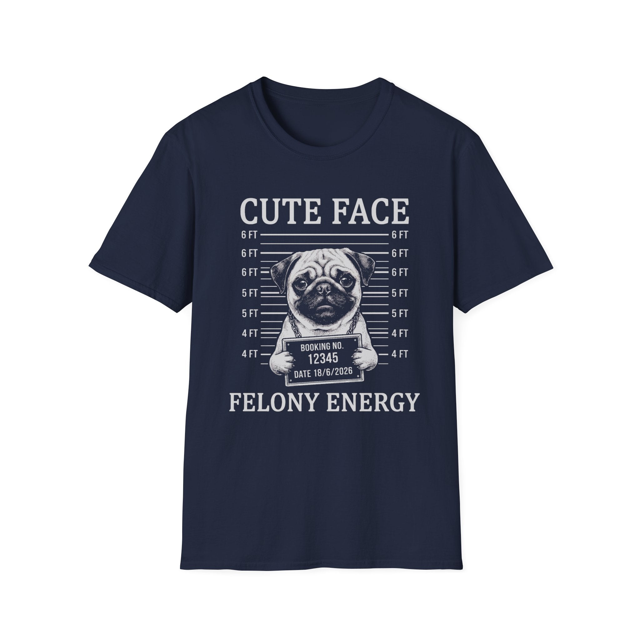 Pug Cute Face Felony Energy Tee