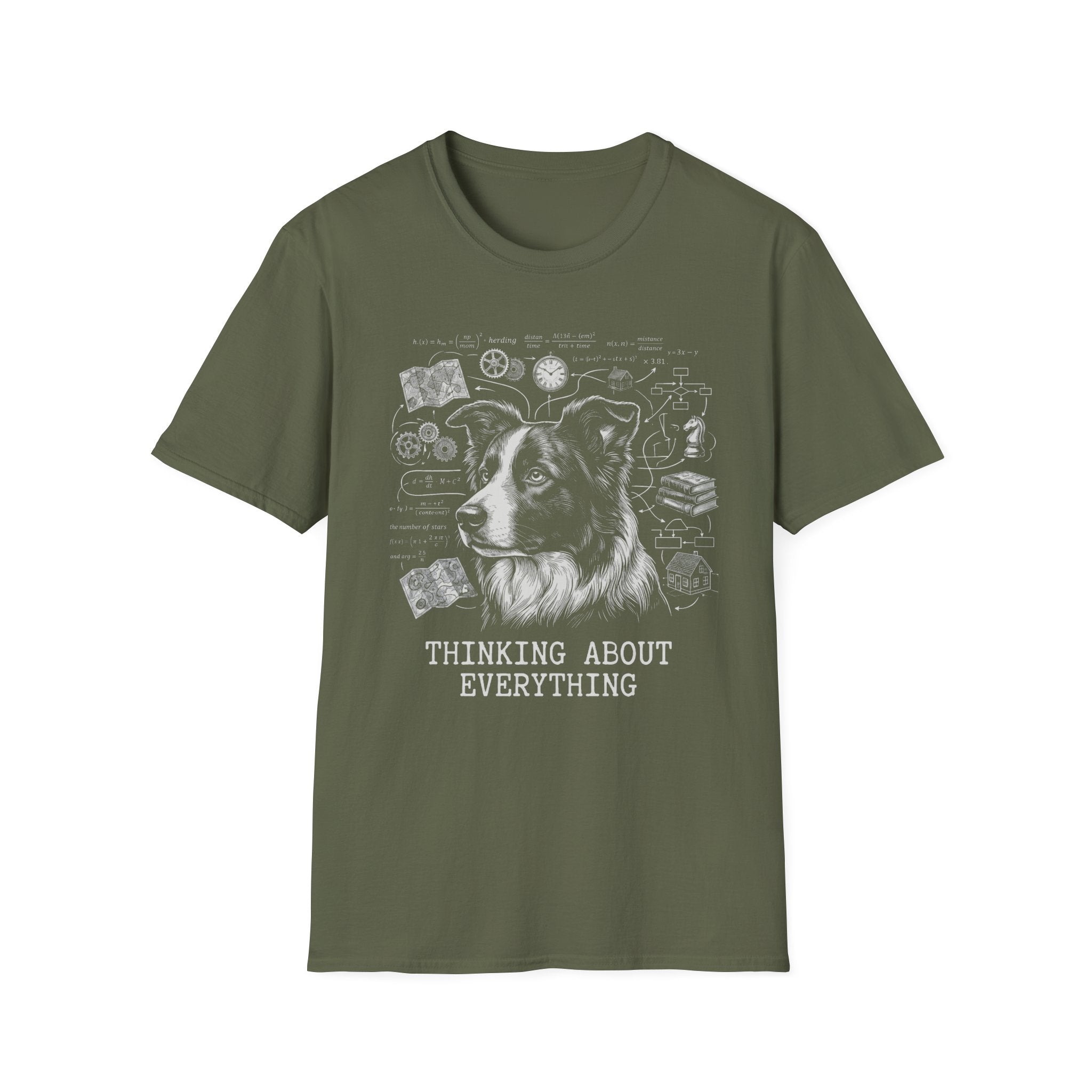 Border Collie Thinking About Everything Tee