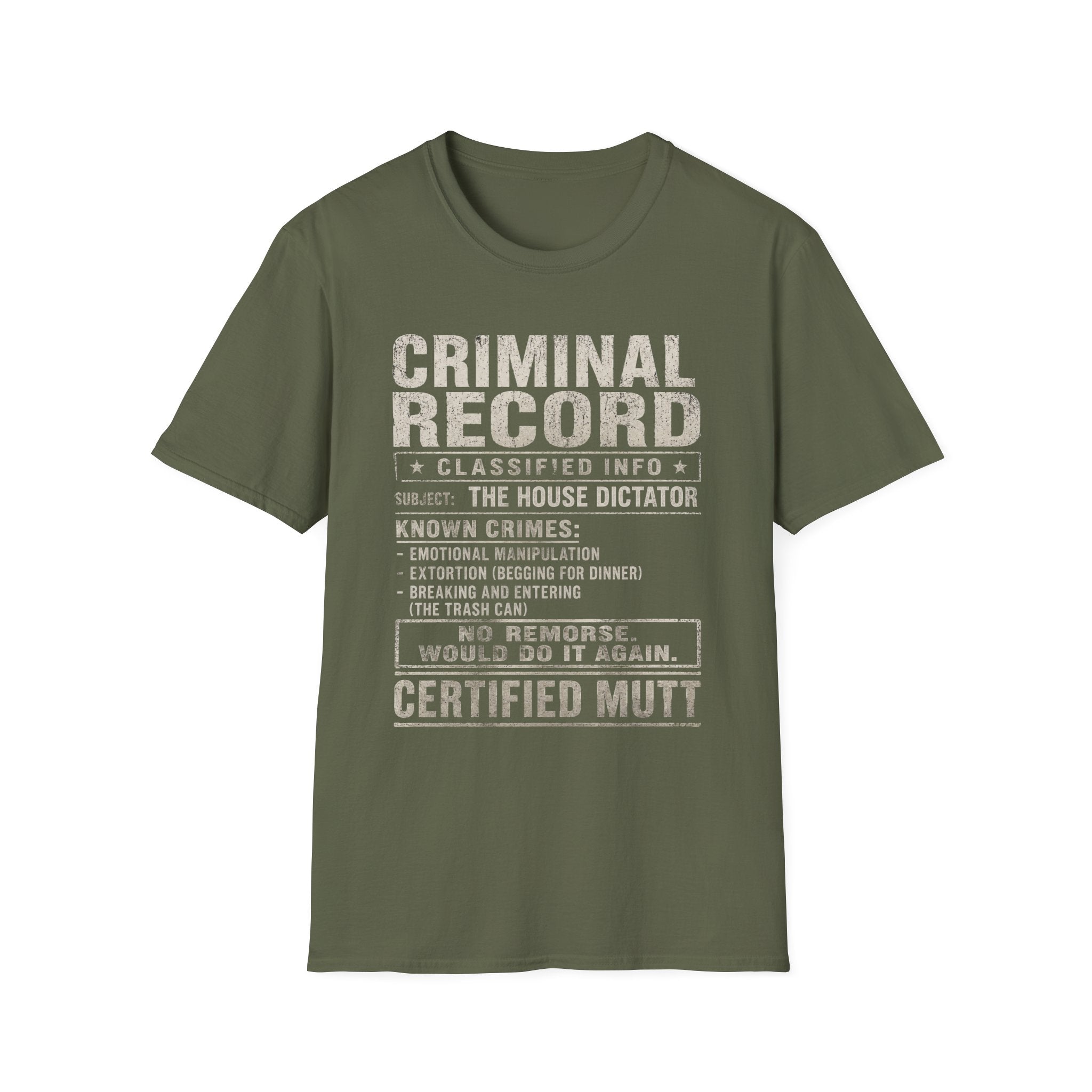 Mutt Criminal Record Tee