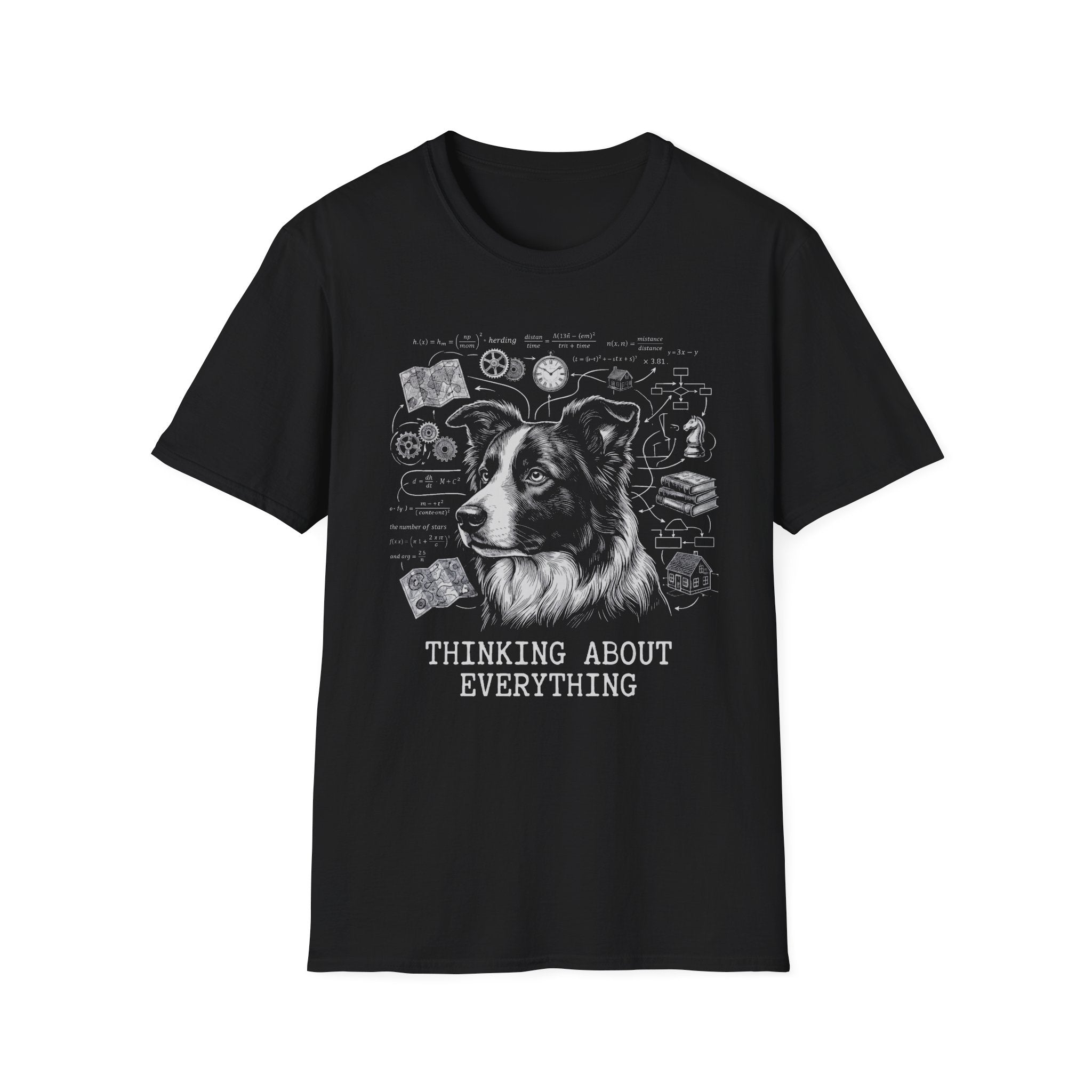 Border Collie Thinking About Everything Tee
