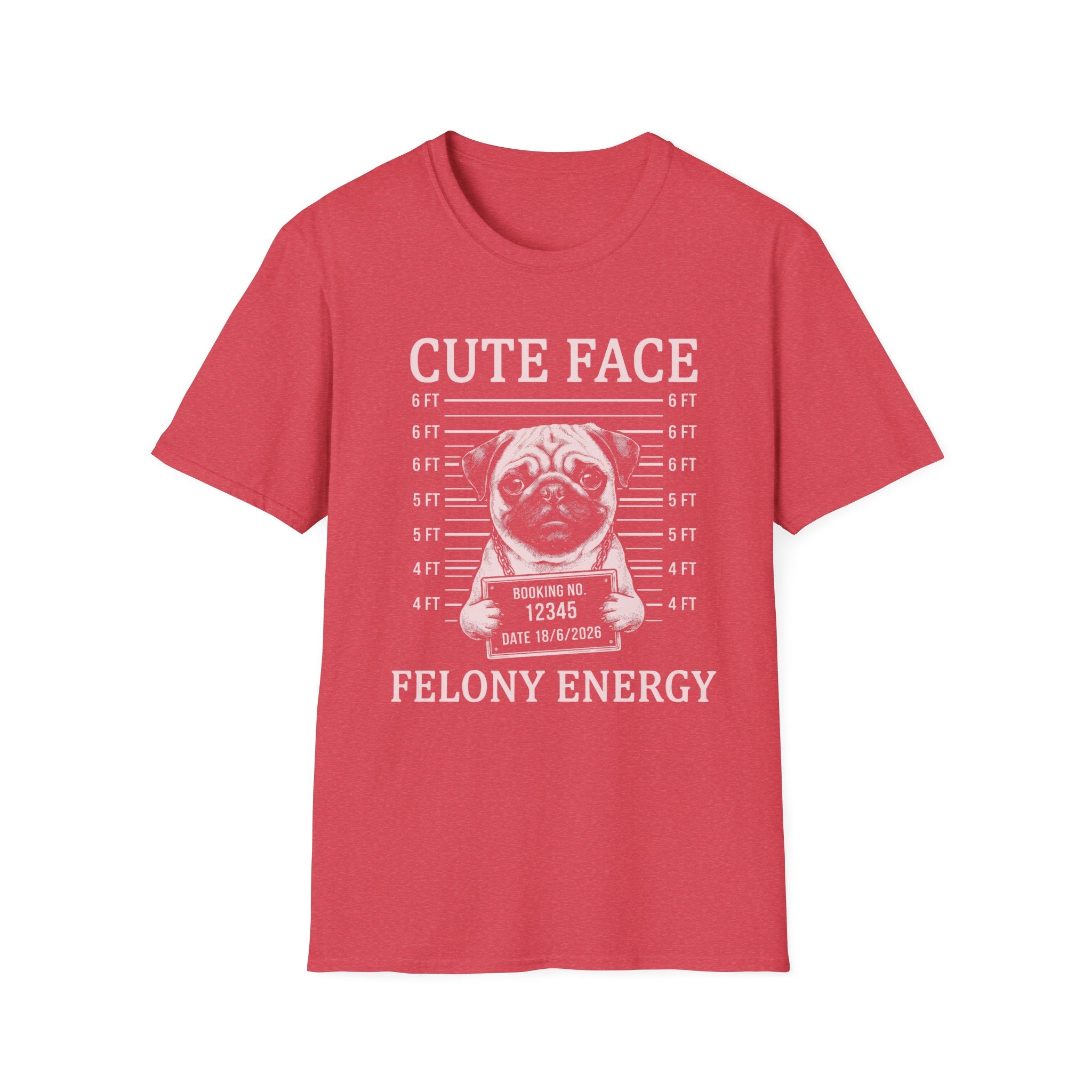 Pug Cute Face Felony Energy Tee