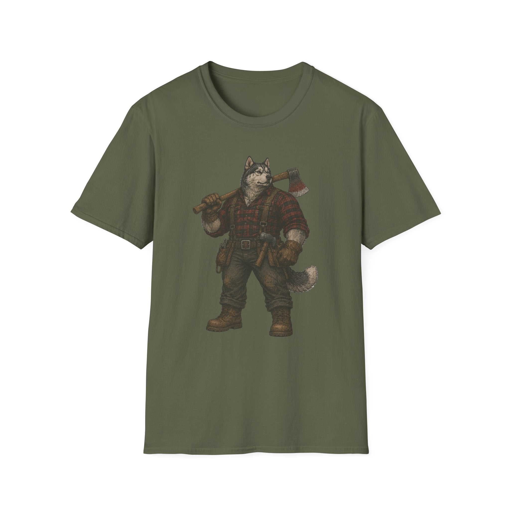 Husky Dressed As A Worker Tee