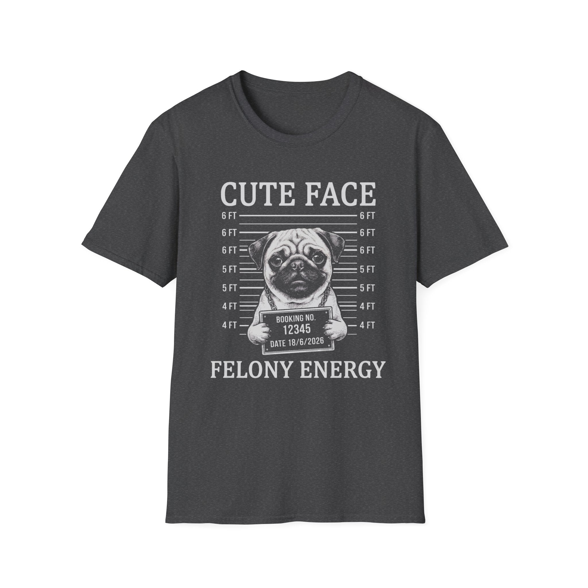 Pug Cute Face Felony Energy Tee
