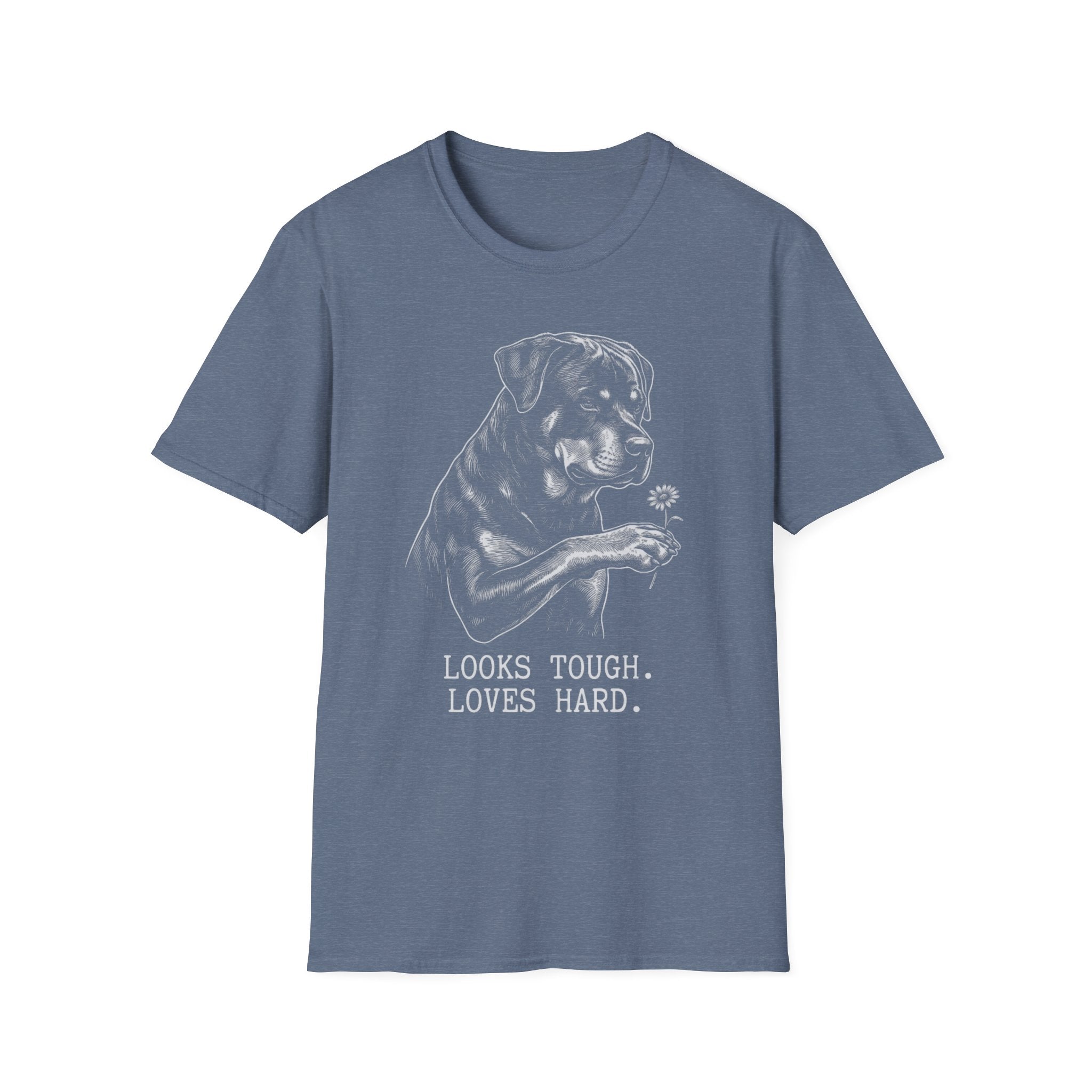 Rottweiler Looks Tough Loves Hard Tee