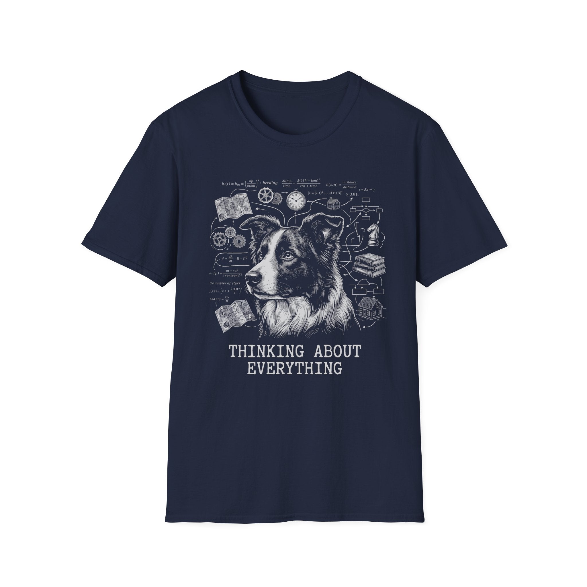 Border Collie Thinking About Everything Tee