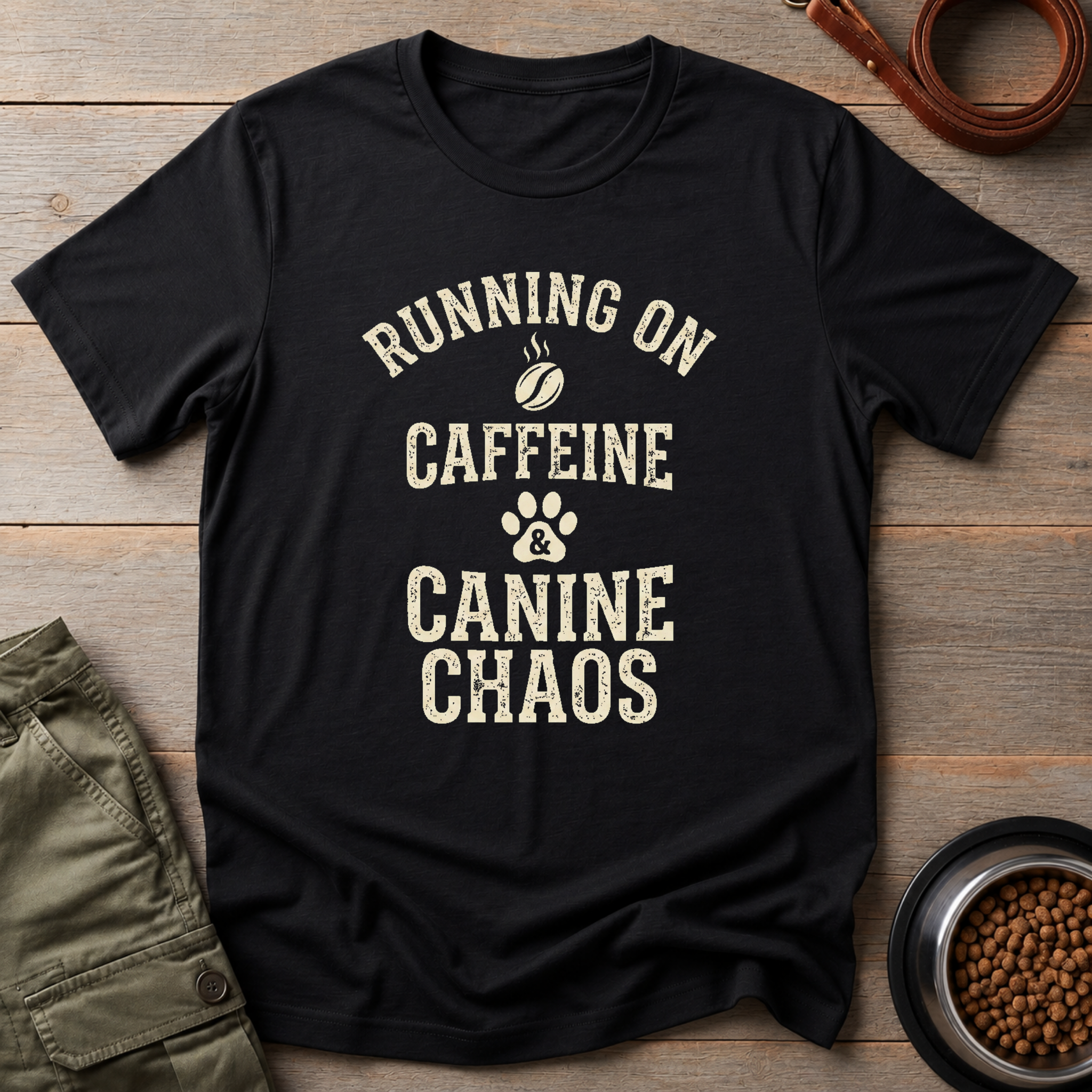 Running On Caffeine And Canine Chaos Tee
