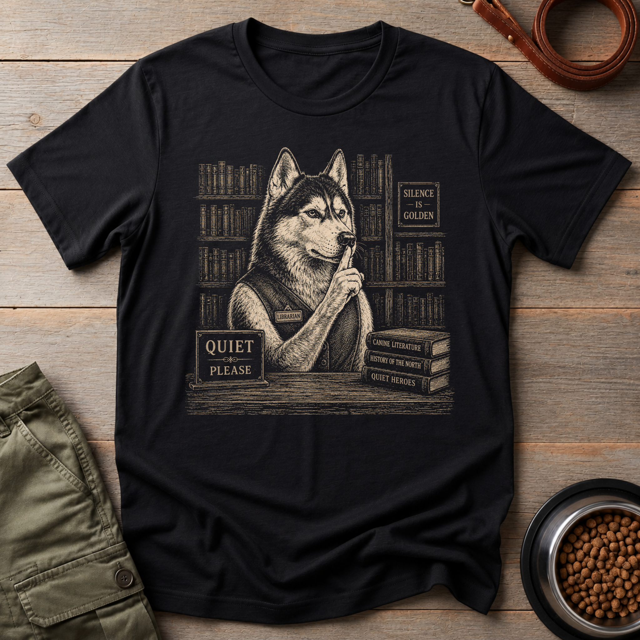 Husky the Librarian Tee