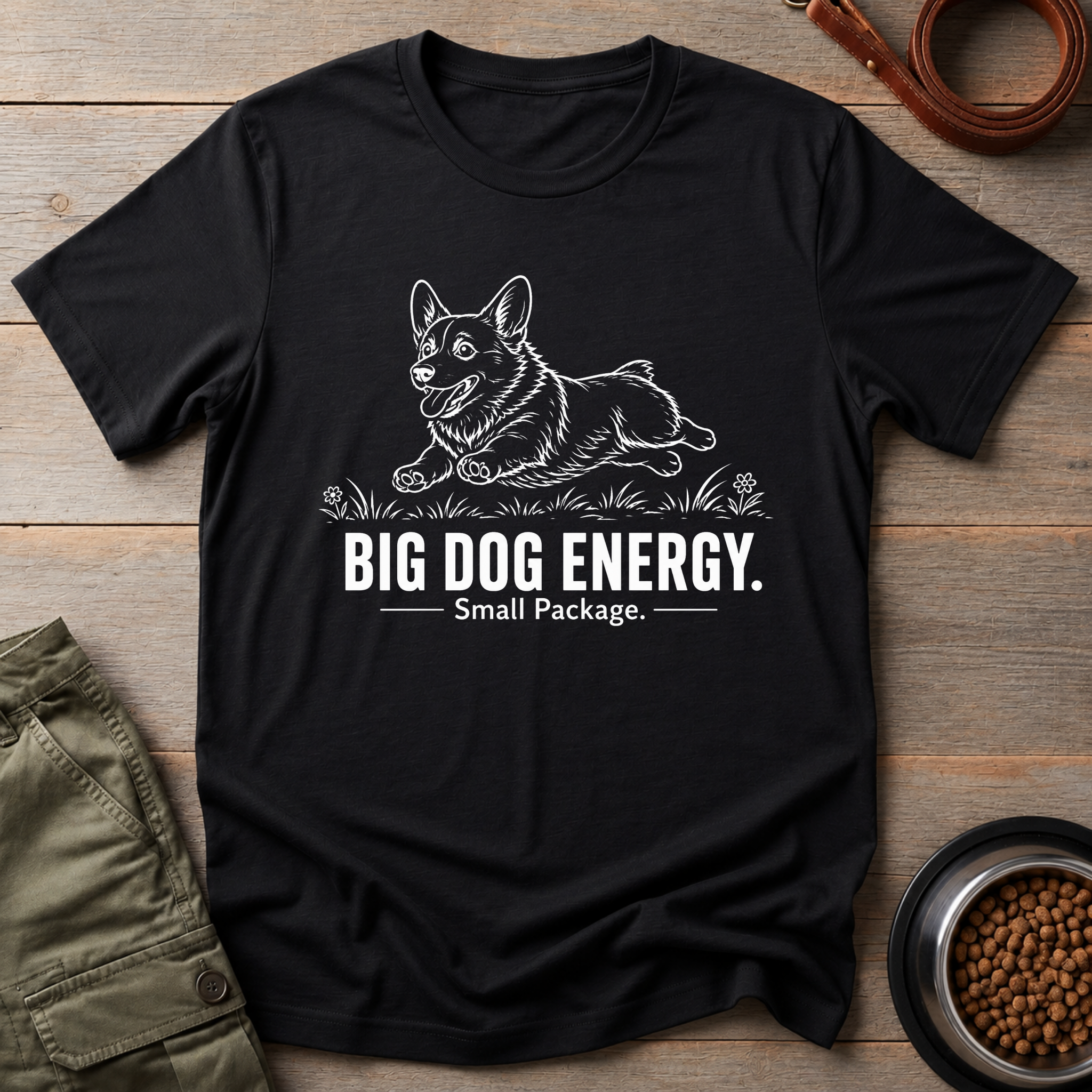 Corgi Big Dog Energy Vintage Tee