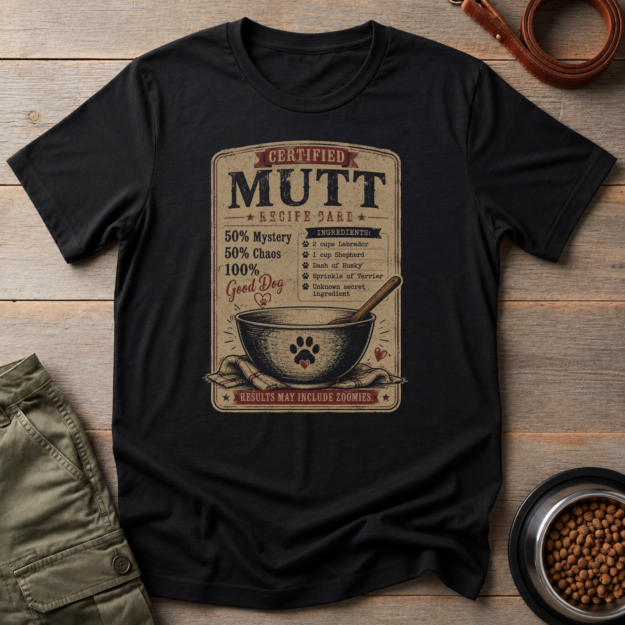 Mutt Recipe Card Tee