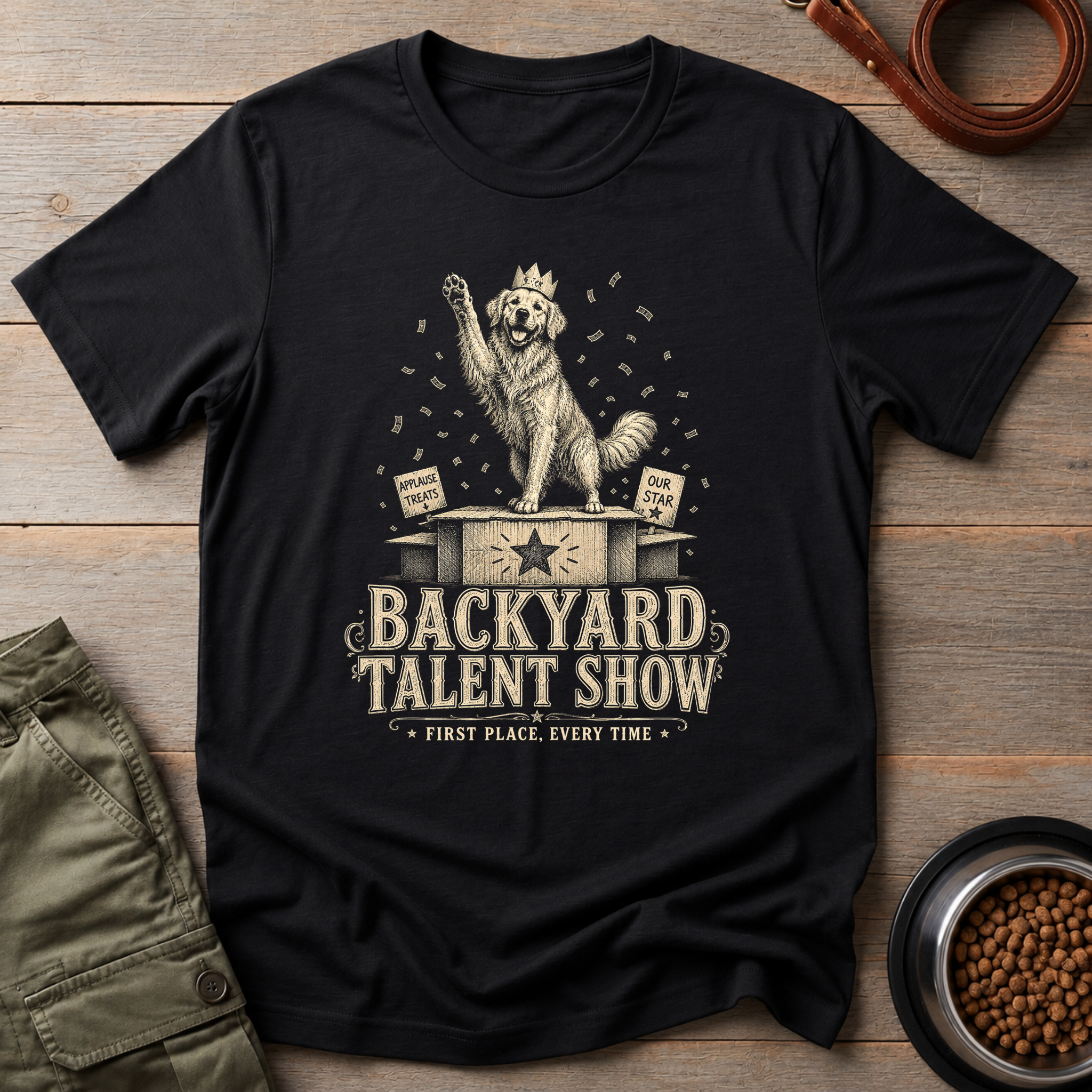 Golden Retriever Backyard Talent Show Tee