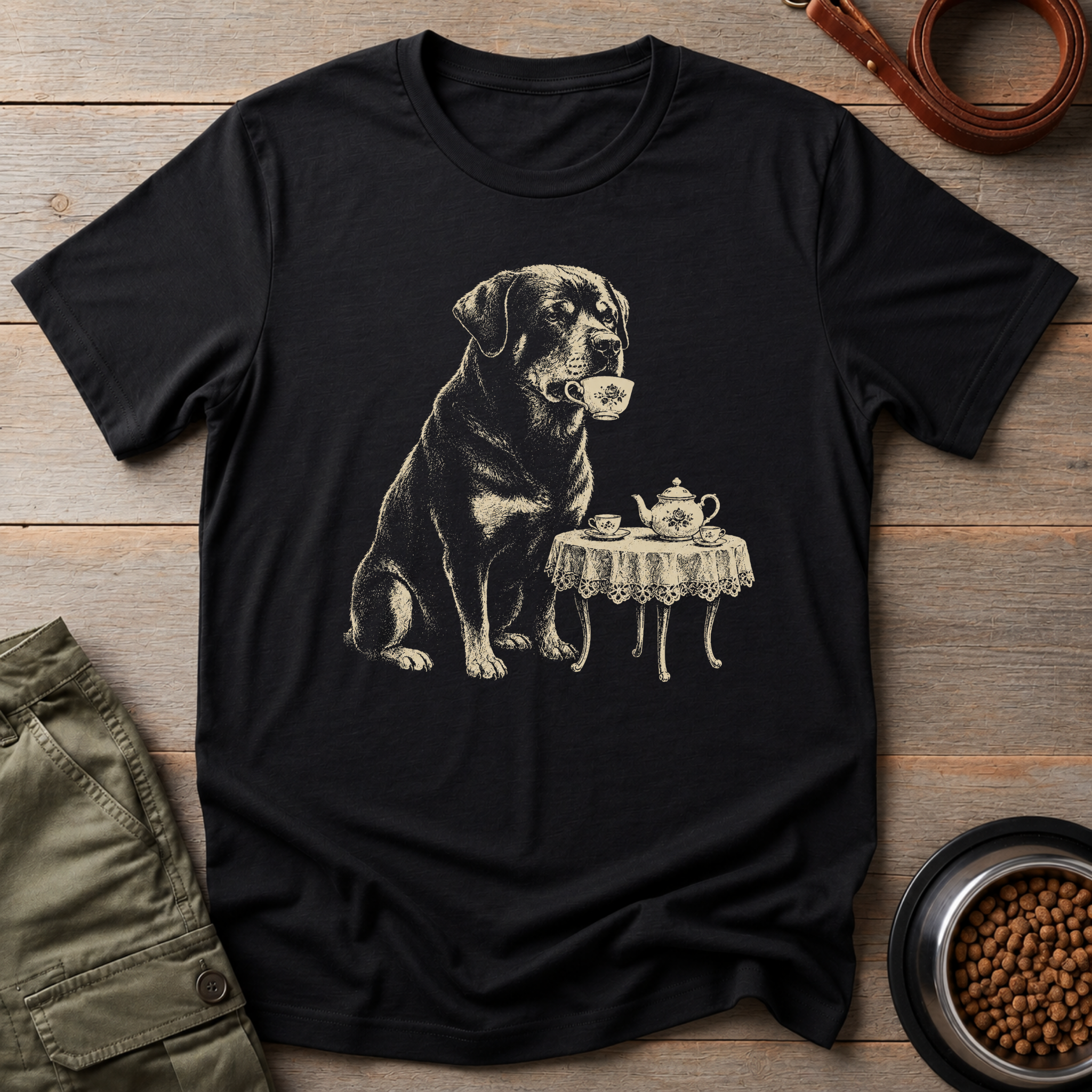 Rottweiler The Guard Dog Tea Party Tee