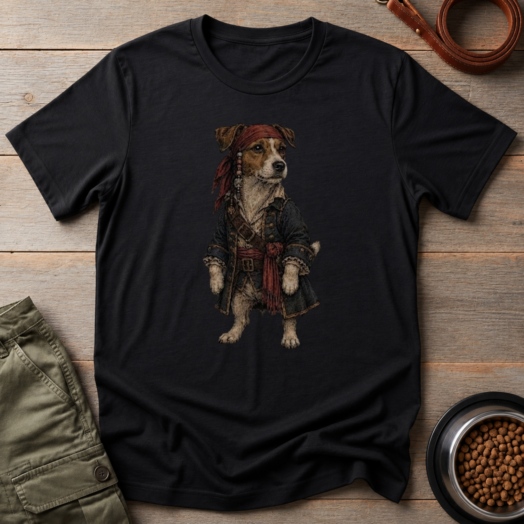 Jack Russell Dressed As Captain Jack Tee