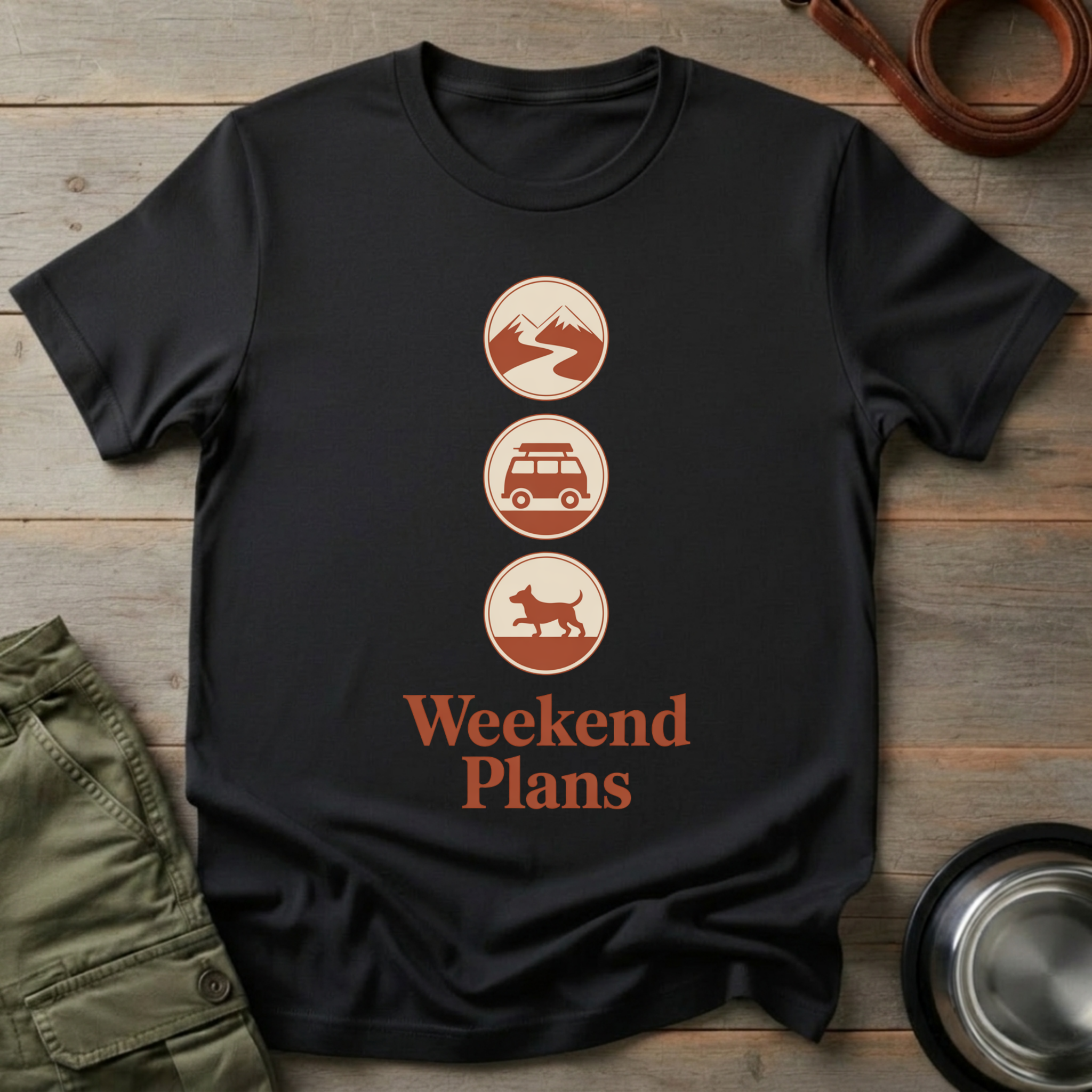 Weekend Plans Dog Adventure Tee