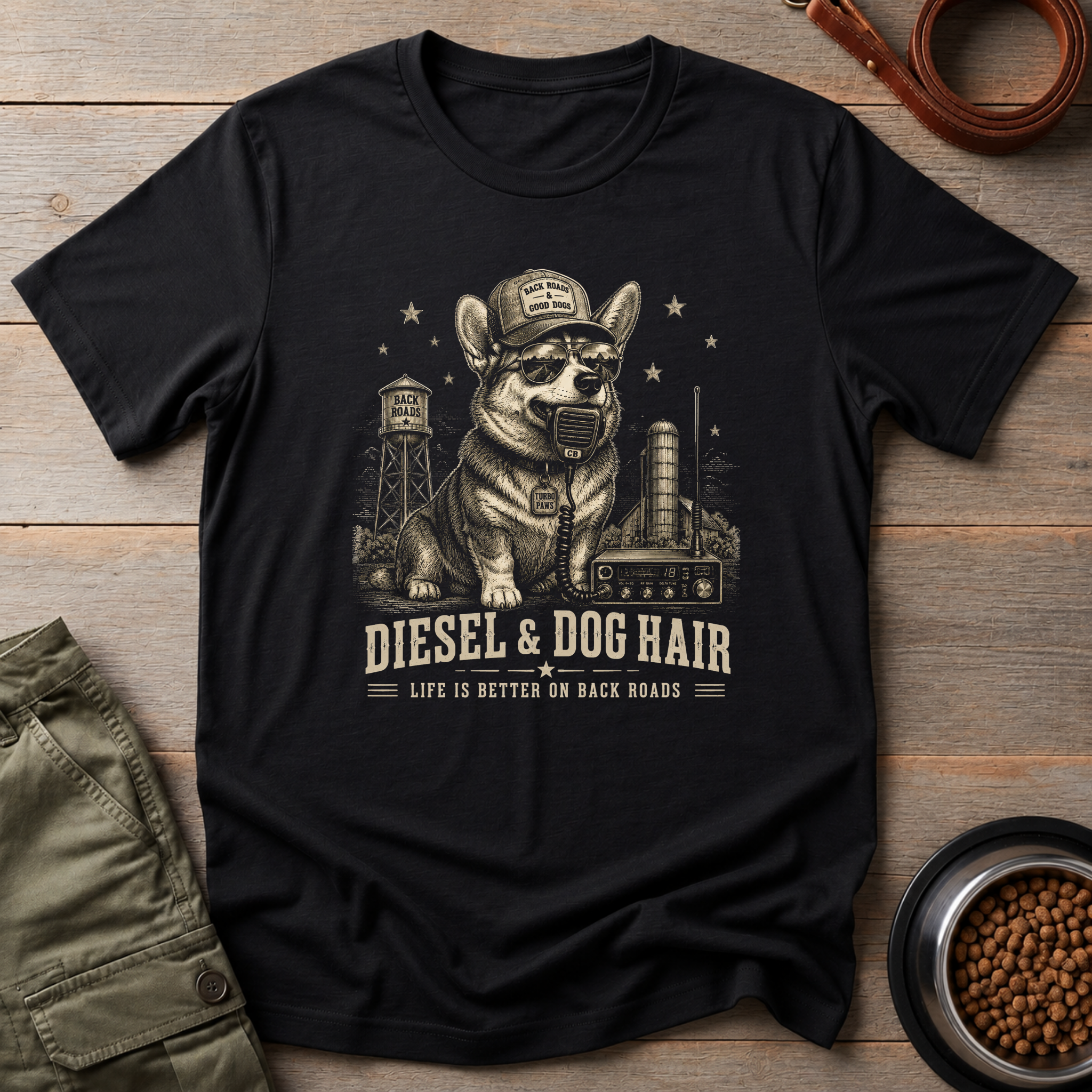 Corgi Diesel & Dog Hair Vintage Tee