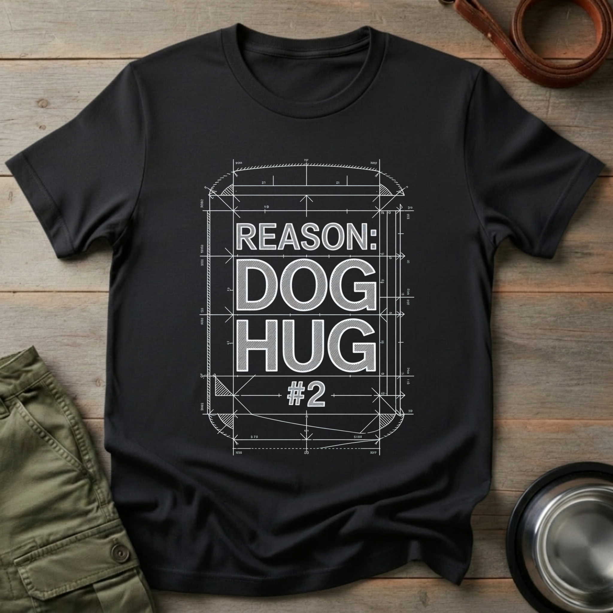 Dog Hug Blueprint Tee