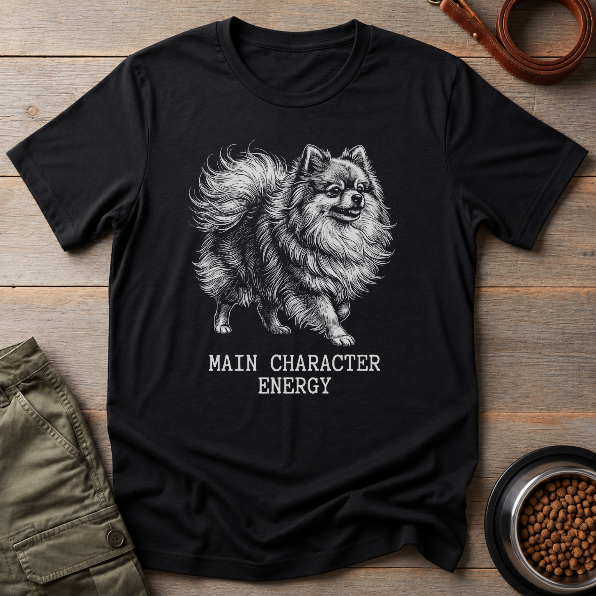 Pomeranian Main Character Energy Tee