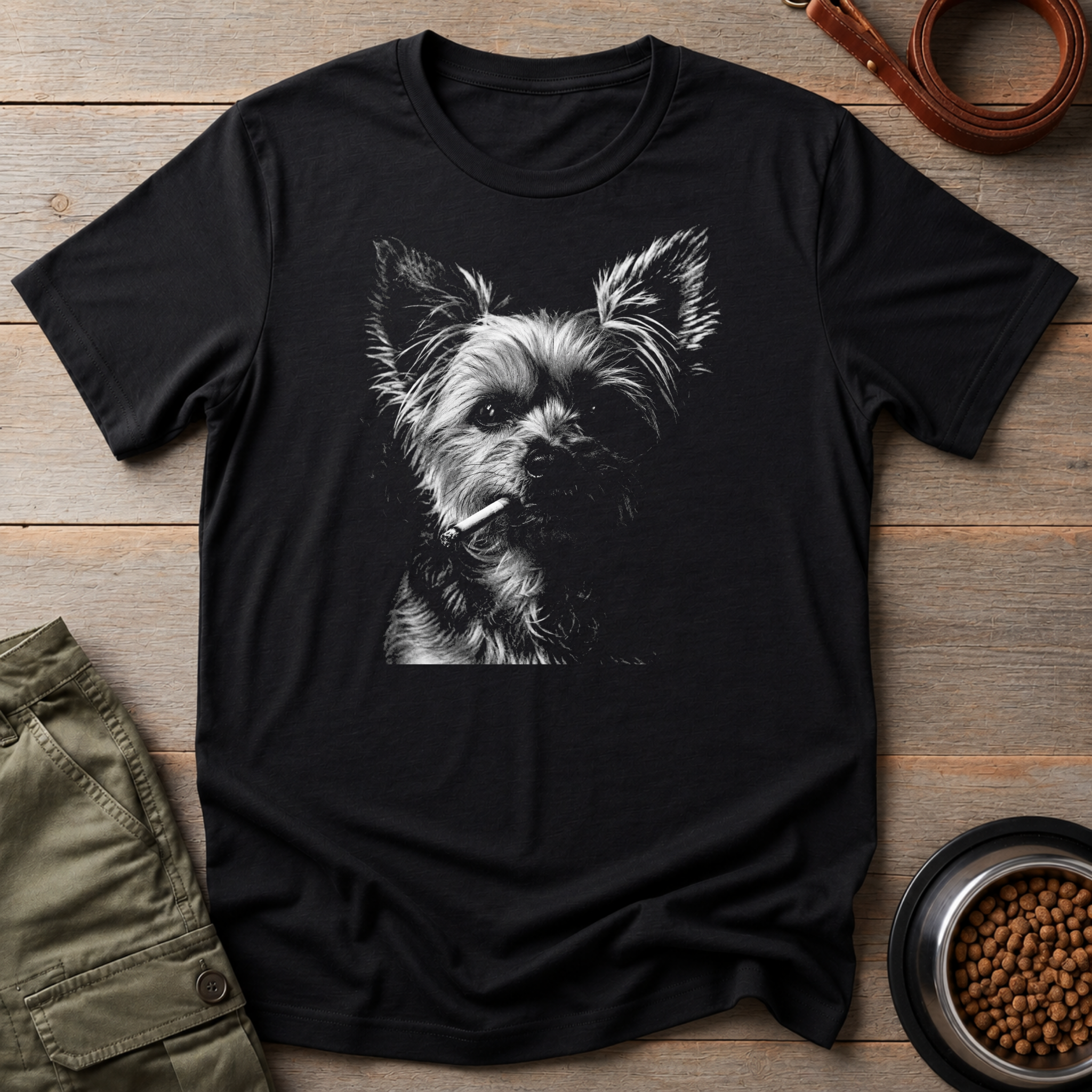 Yorkie Smoking Cigarette Tee