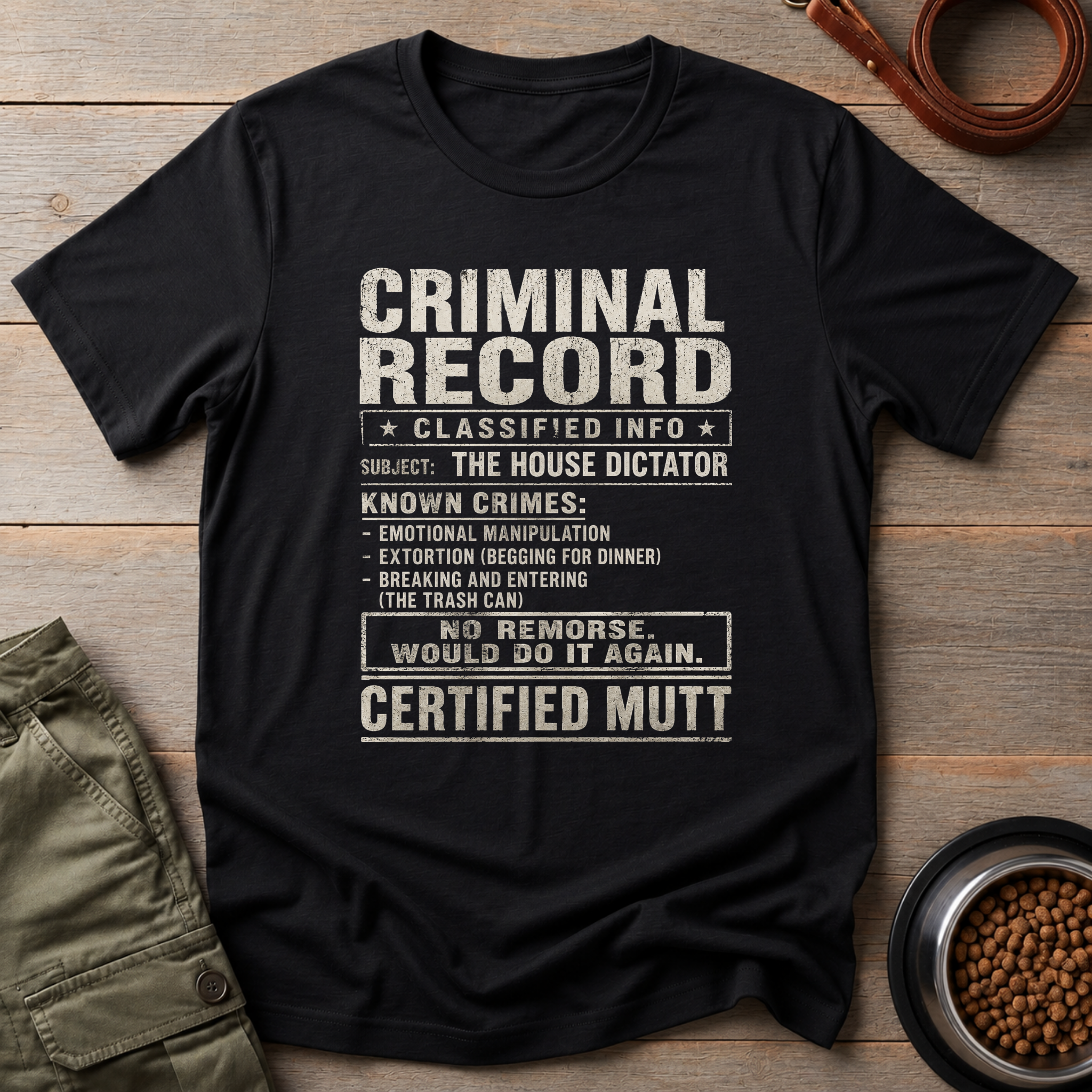 Mutt Criminal Record Tee