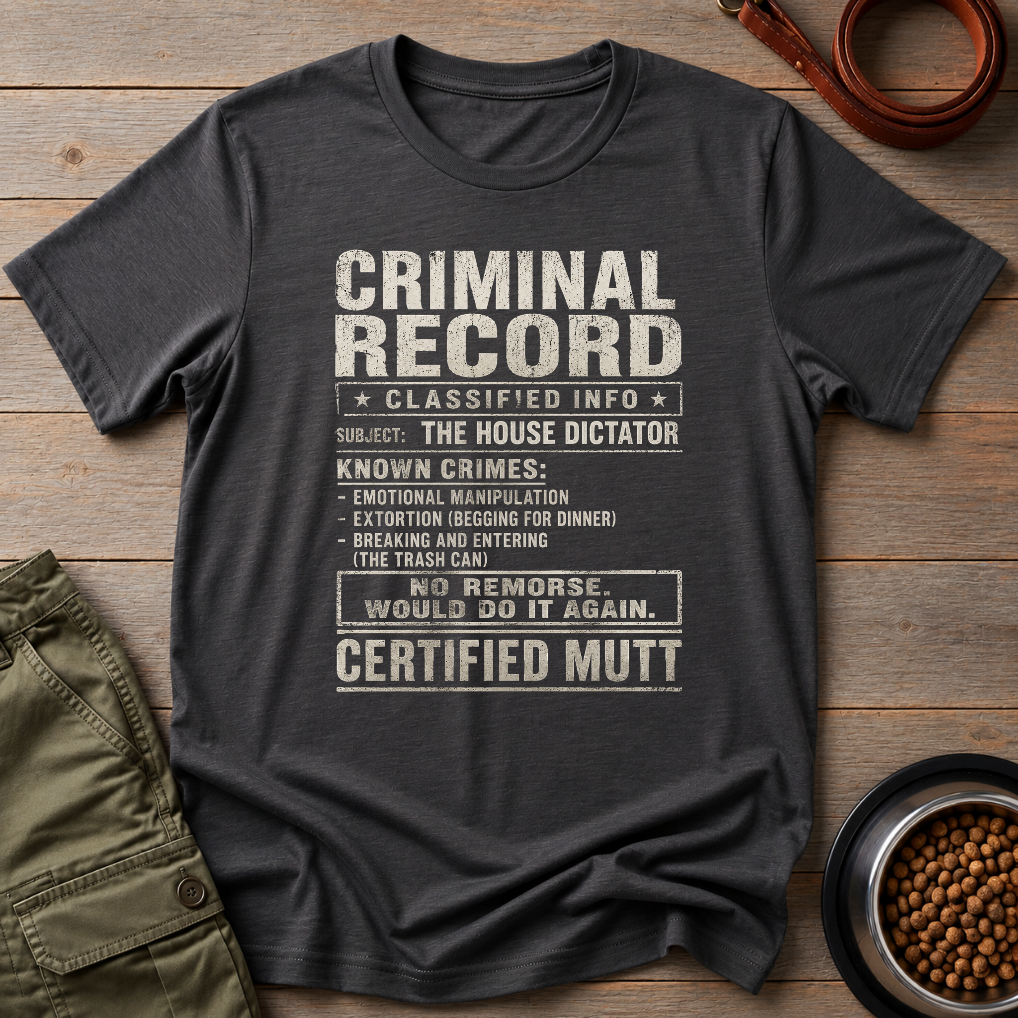 Mutt Criminal Record Tee