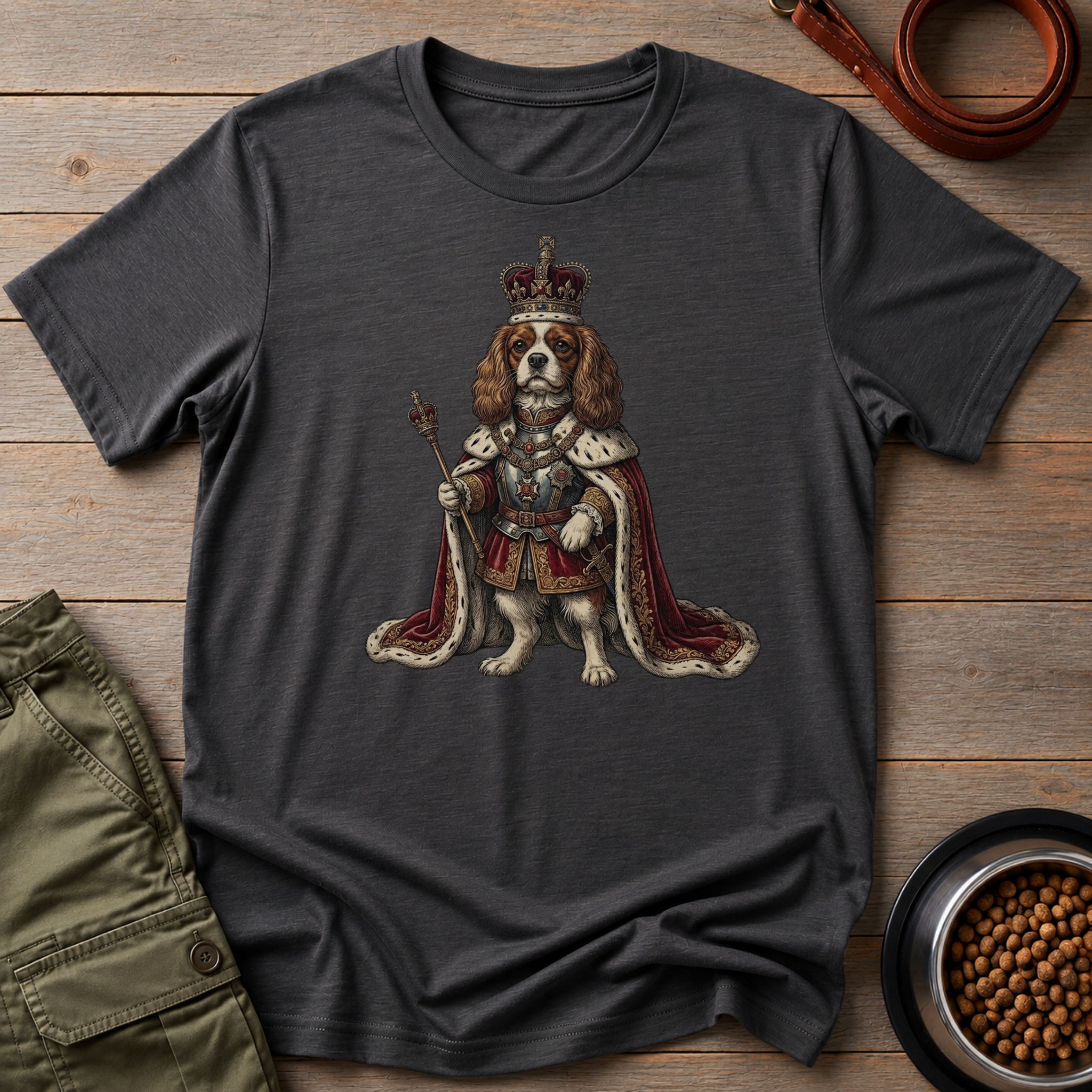 Cavalier King Charles Dressed As A King Tee