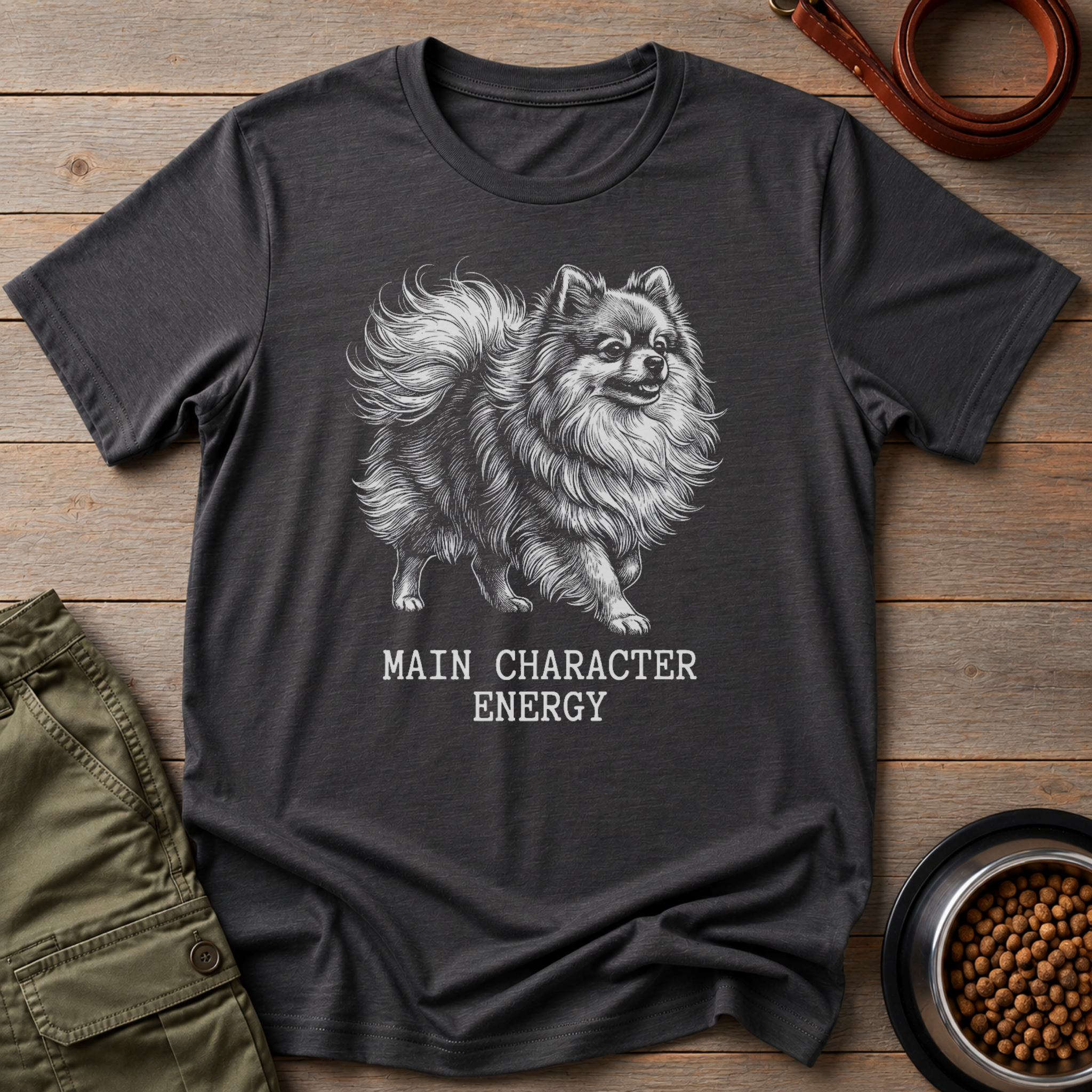 Pomeranian Main Character Energy Tee