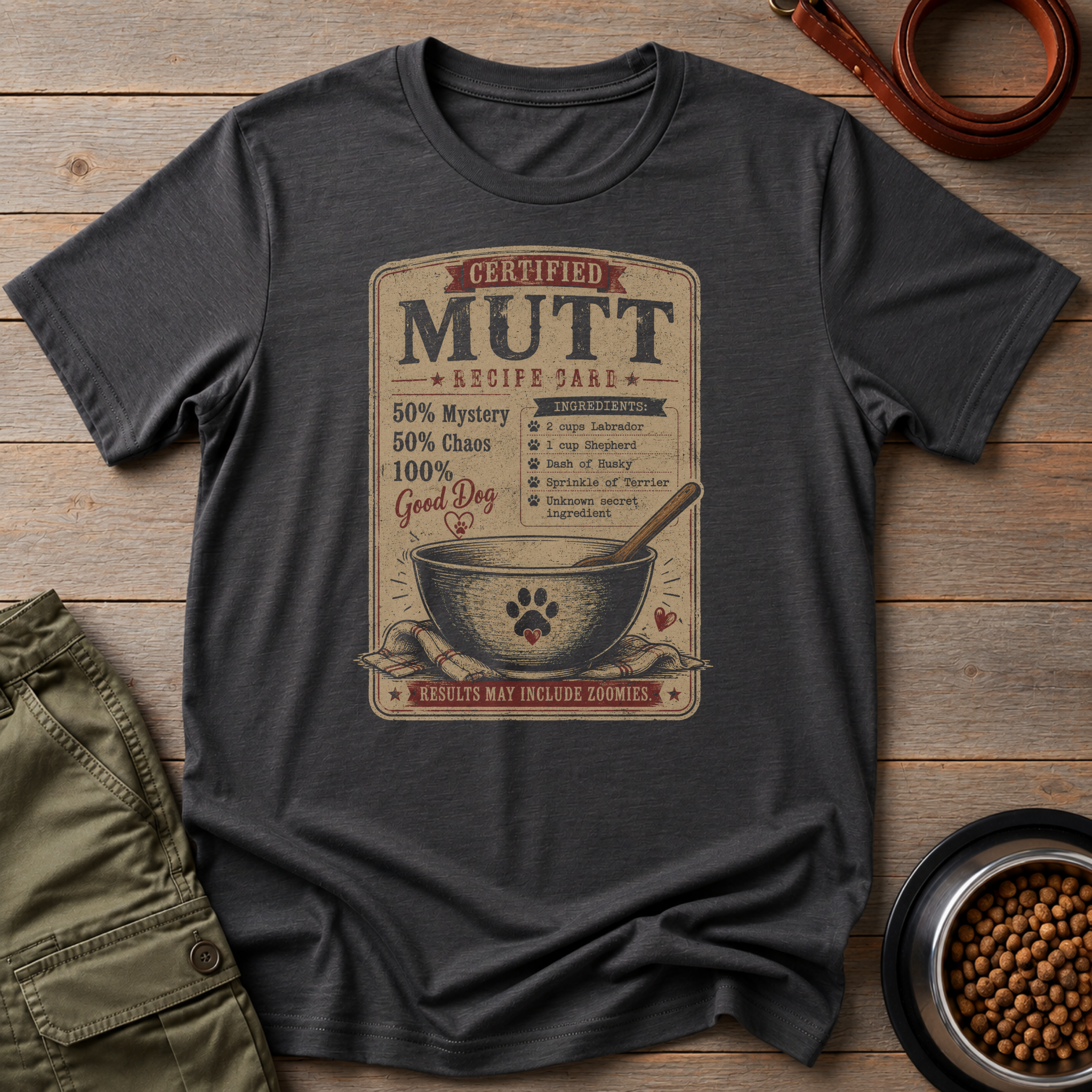Mutt Recipe Card Tee