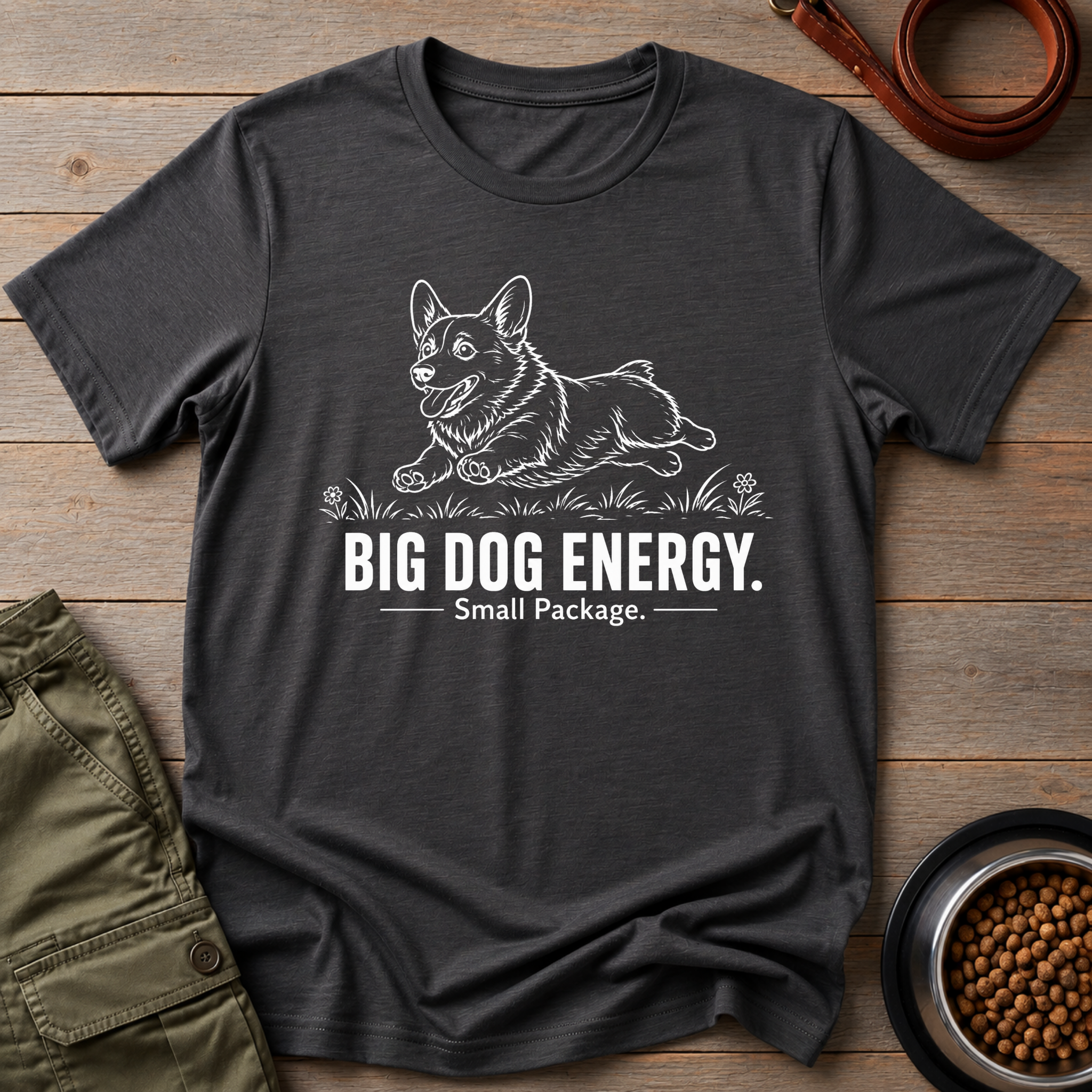 Corgi Big Dog Energy Vintage Tee