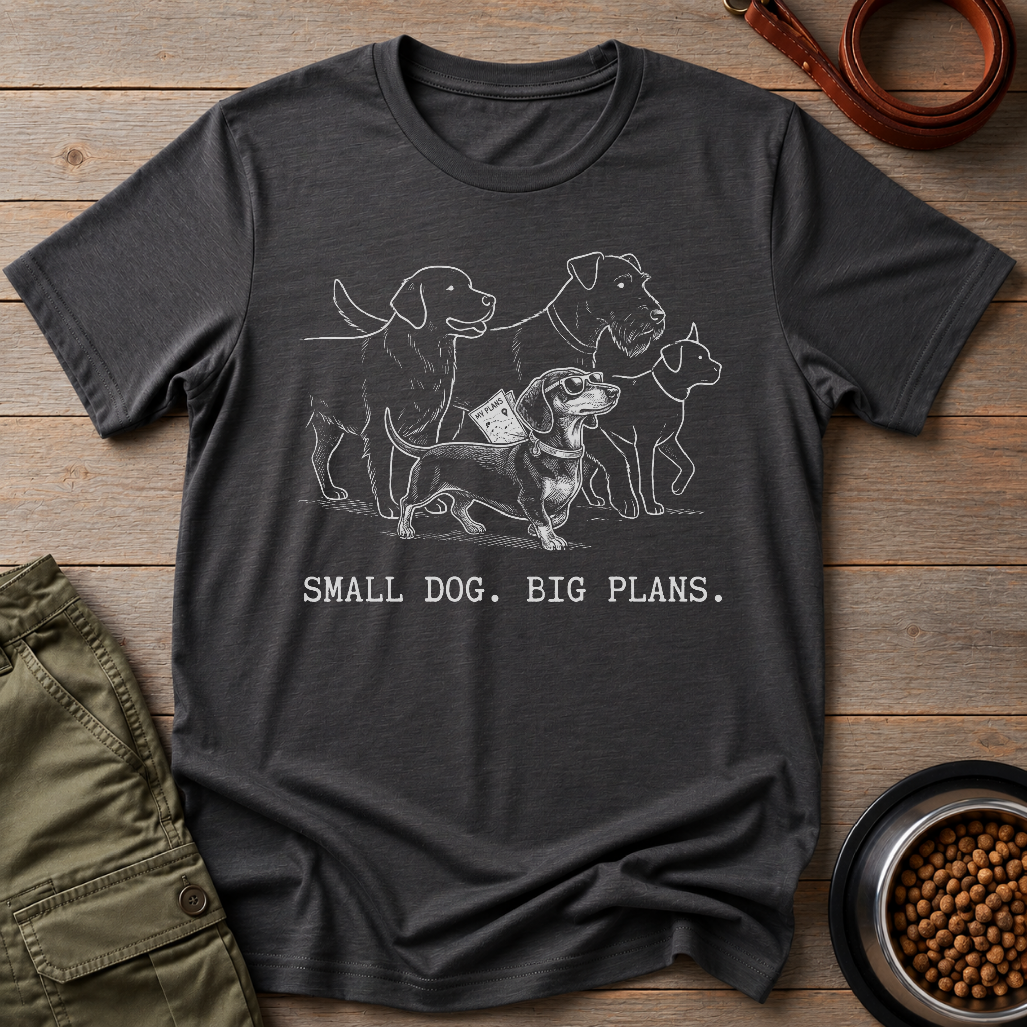Dachshund Small Dog Big Plans Tee