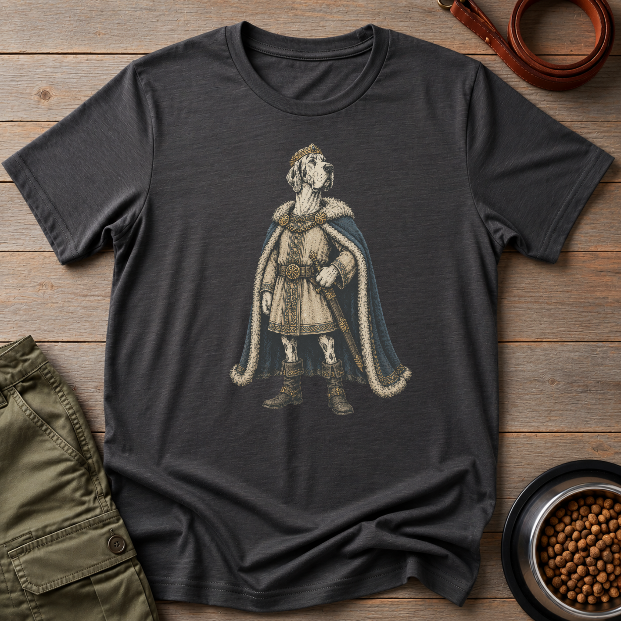 Great Dane Dressed As A Danish Viking Tee