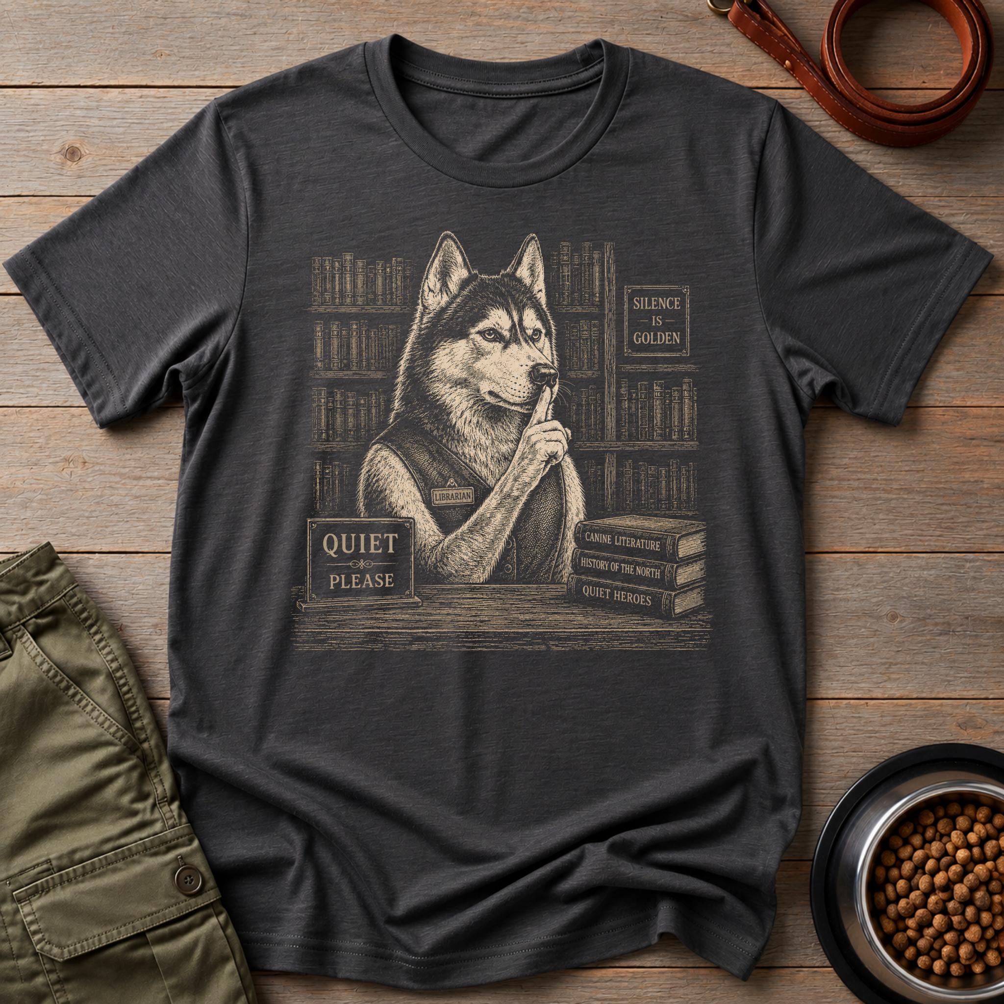 Husky the Librarian Tee