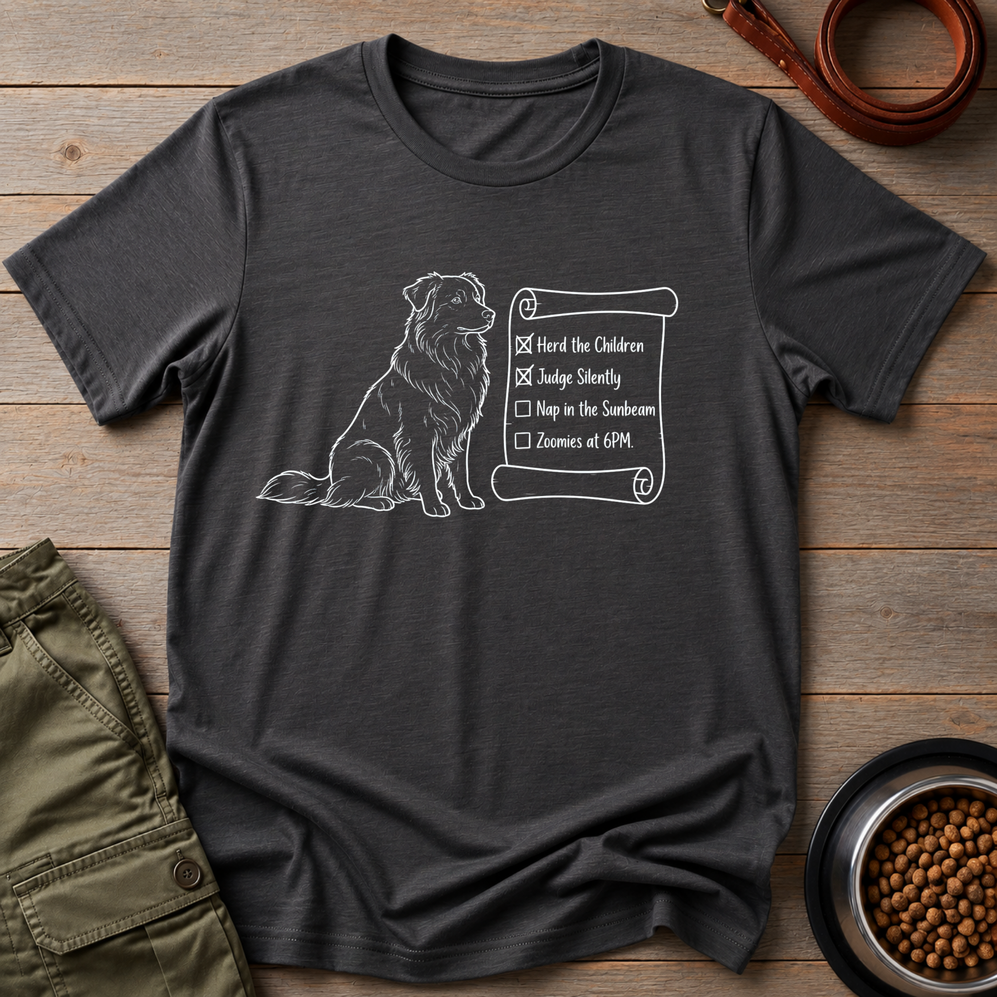 Australian Shepherd Daily Checklist Tee