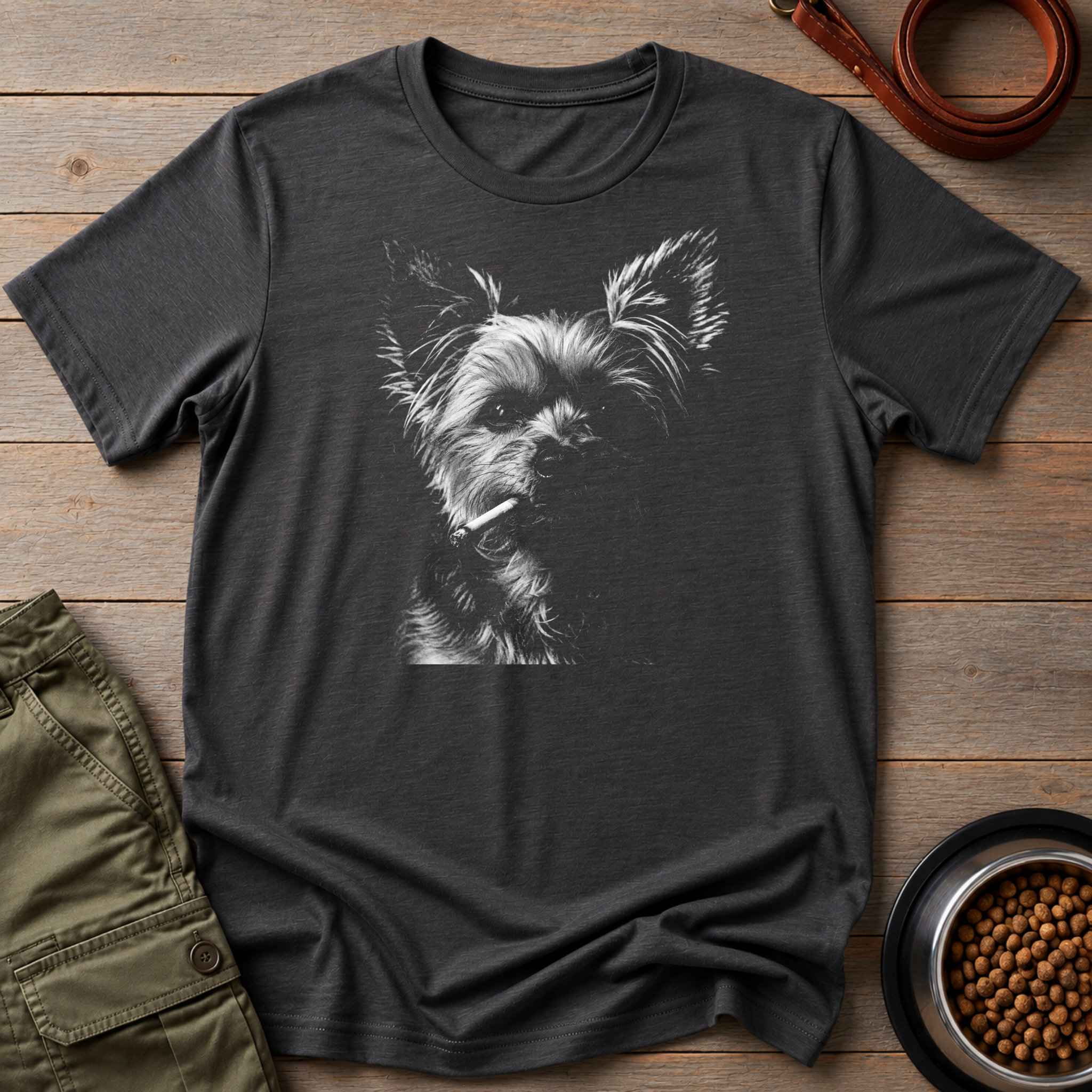 Yorkie Smoking Cigarette Tee