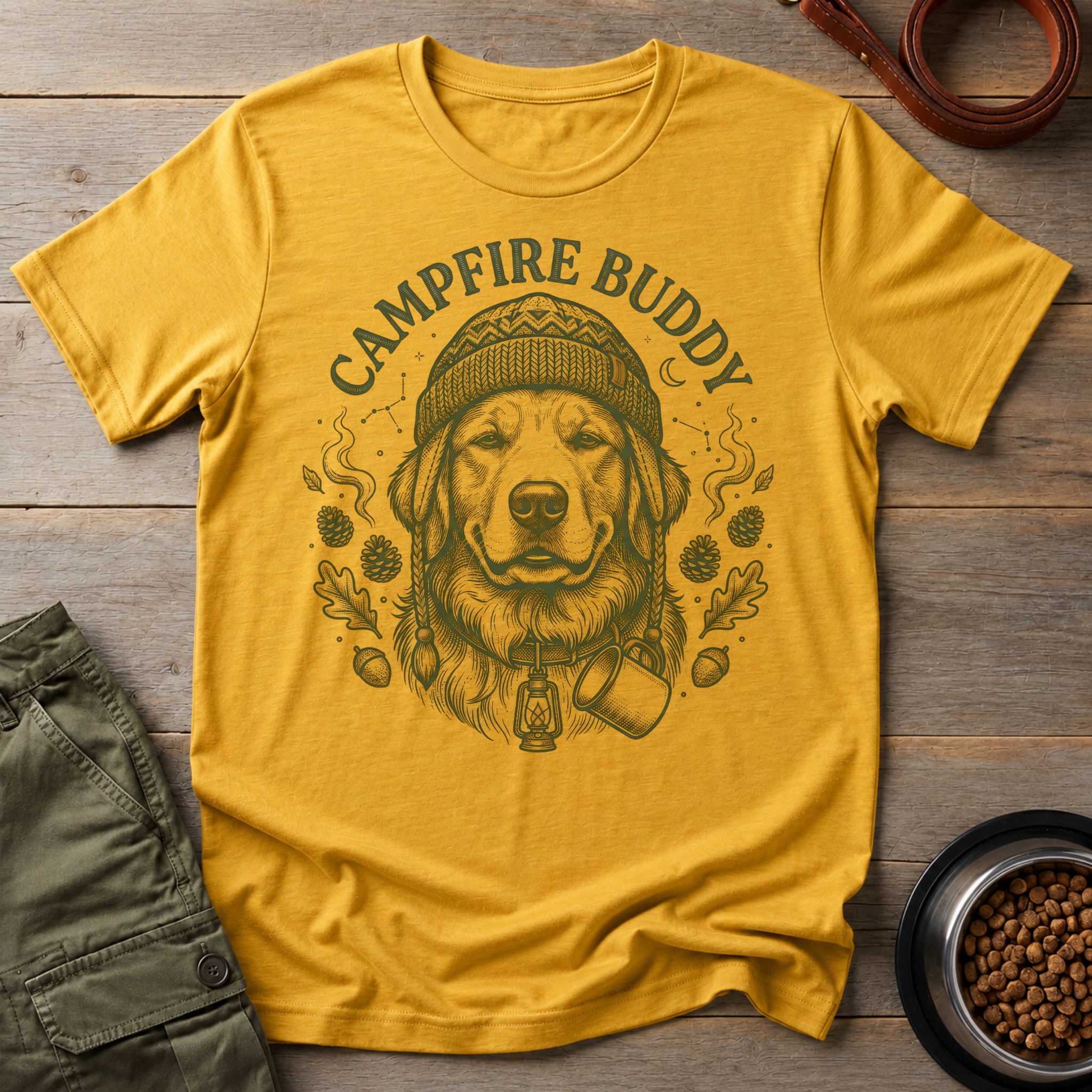 Golden Retriever Campfire Buddy Tee