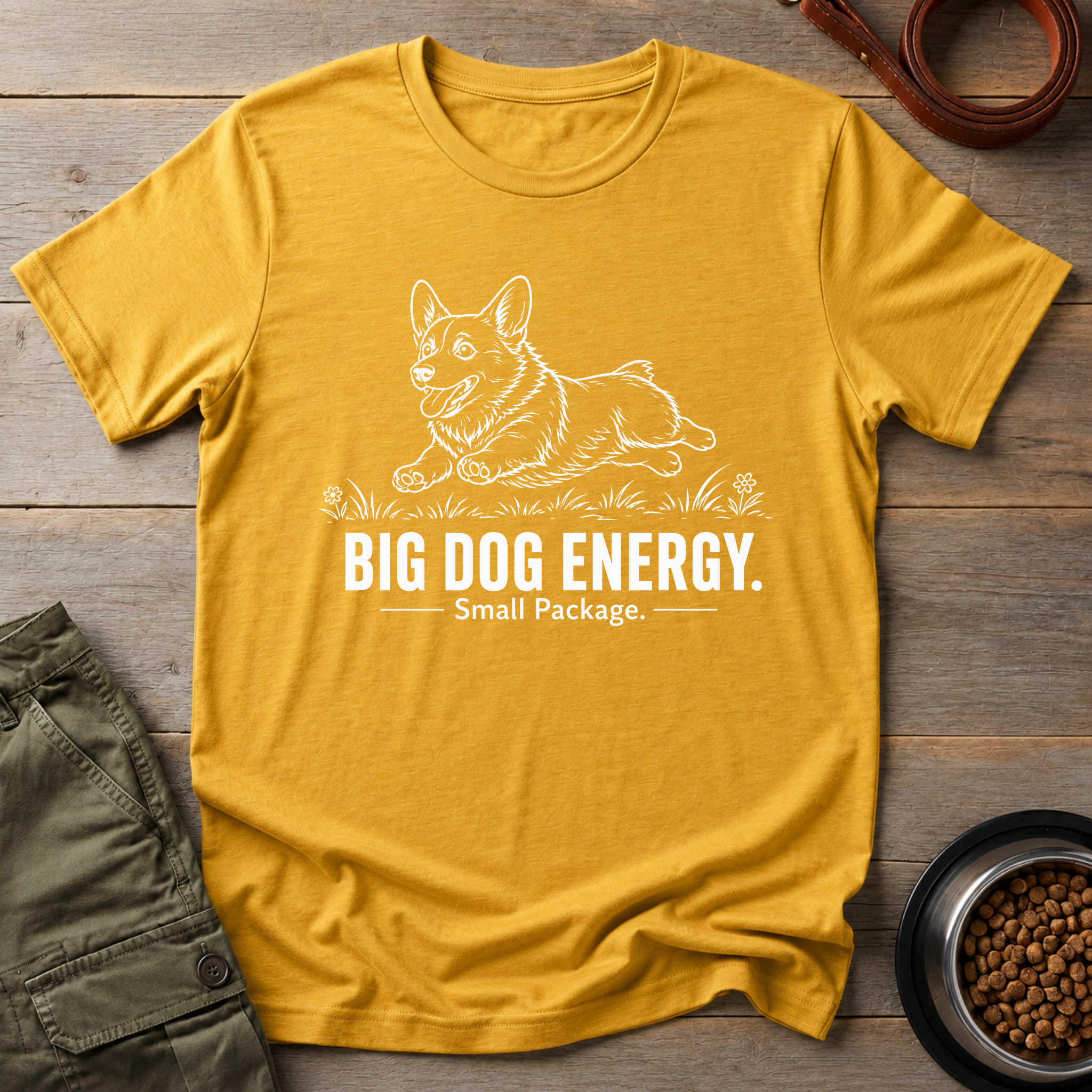 Corgi Big Dog Energy Vintage Tee