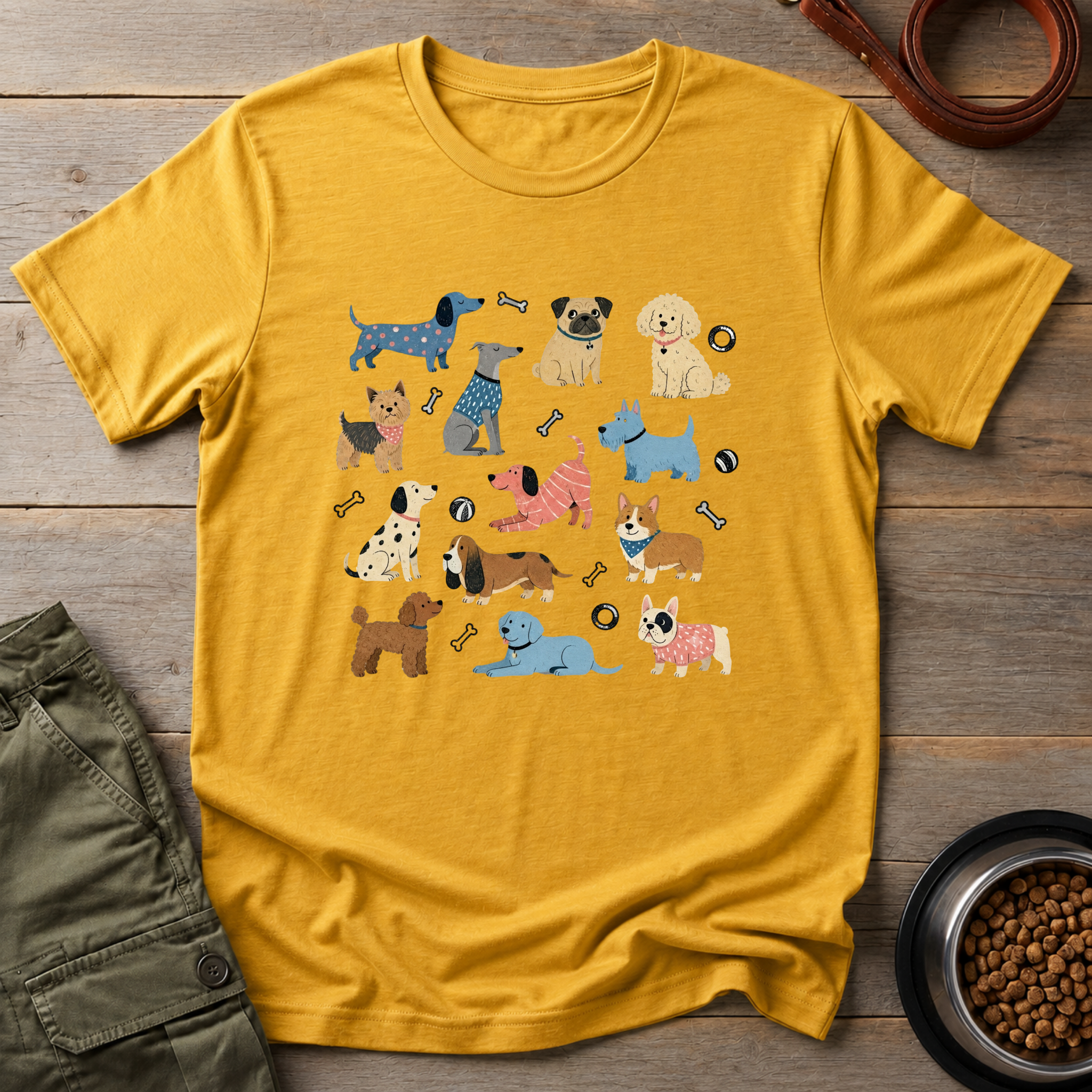 Colorful Funny Dog Tee