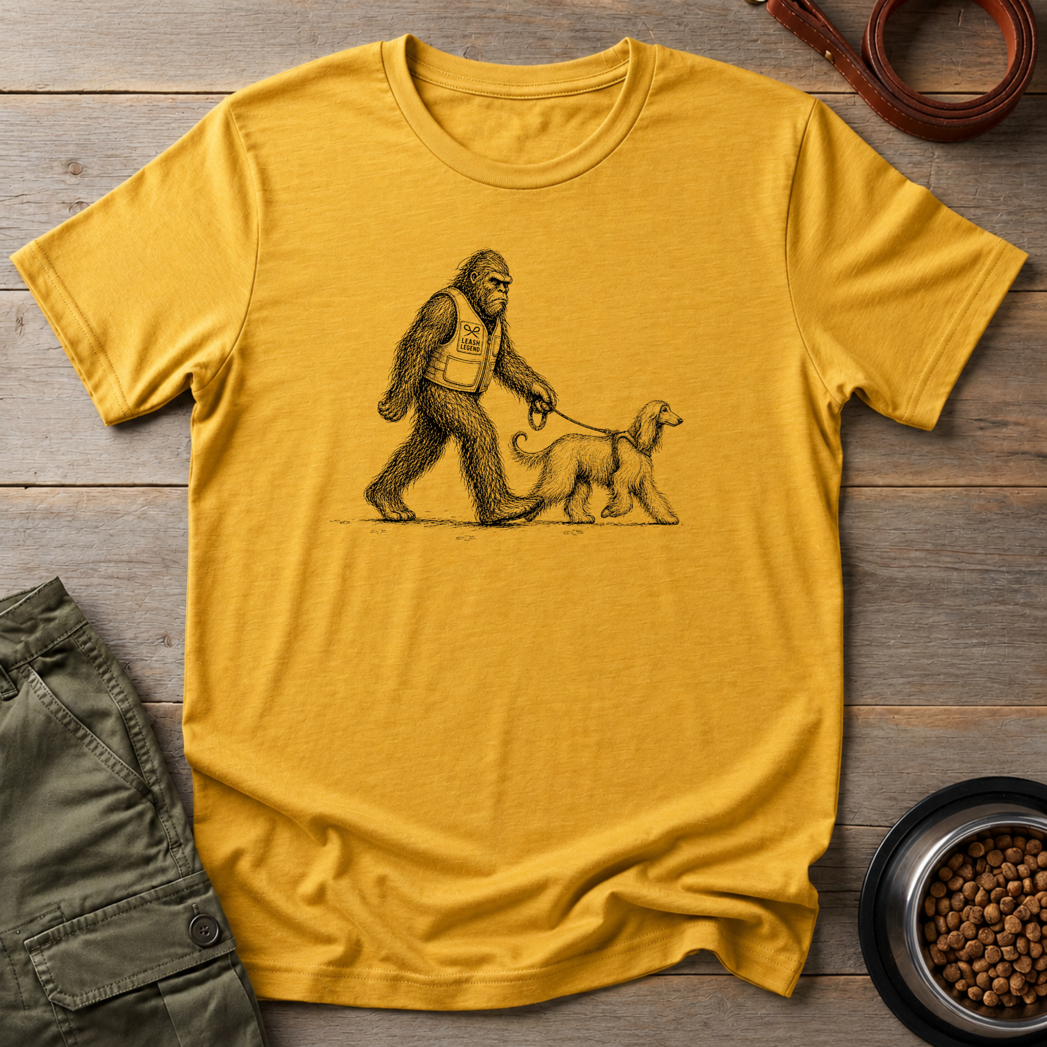 Bigfoot Walking Afghan Hound Tee