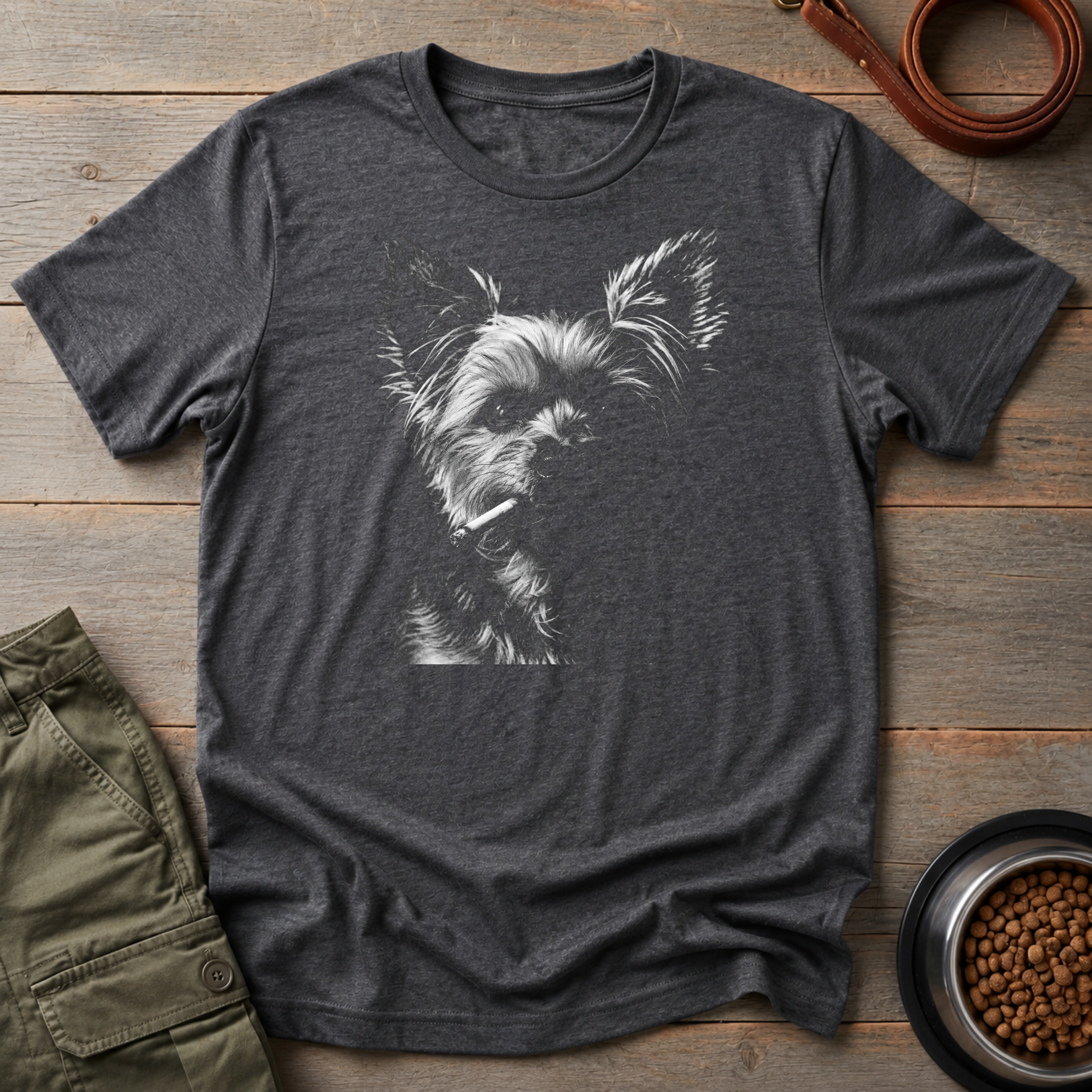 Yorkie Smoking Cigarette Tee