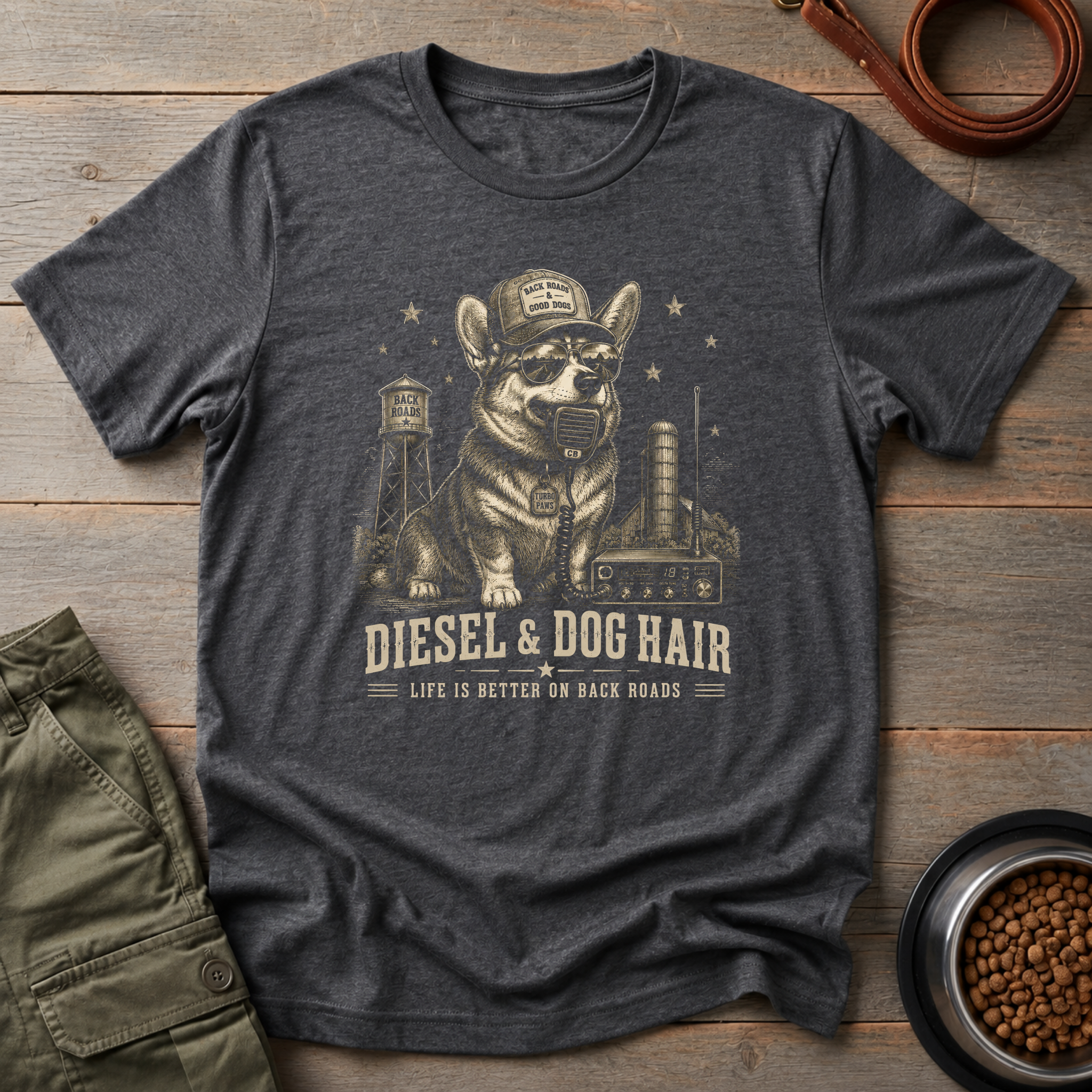 Corgi Diesel & Dog Hair Vintage Tee