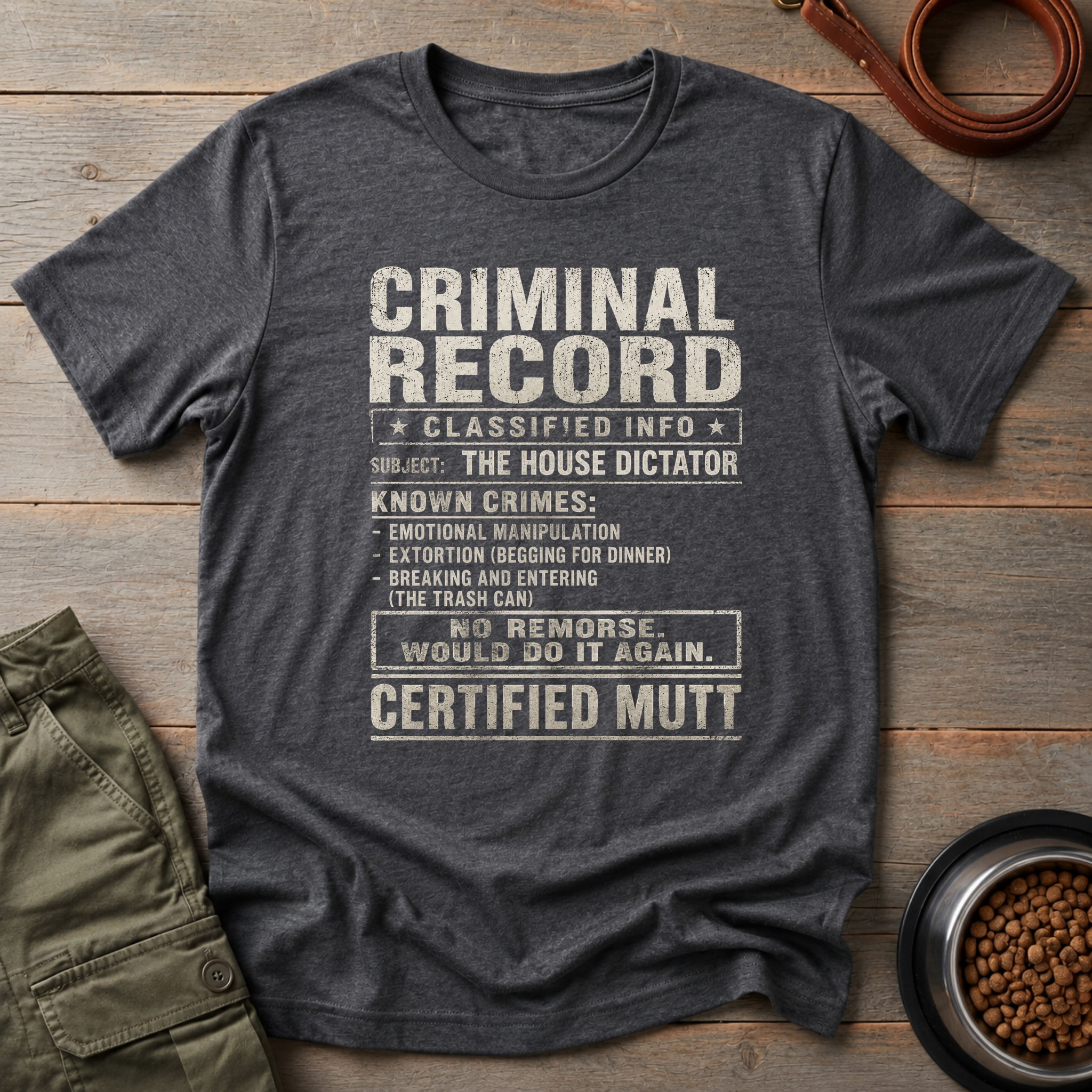 Mutt Criminal Record Tee