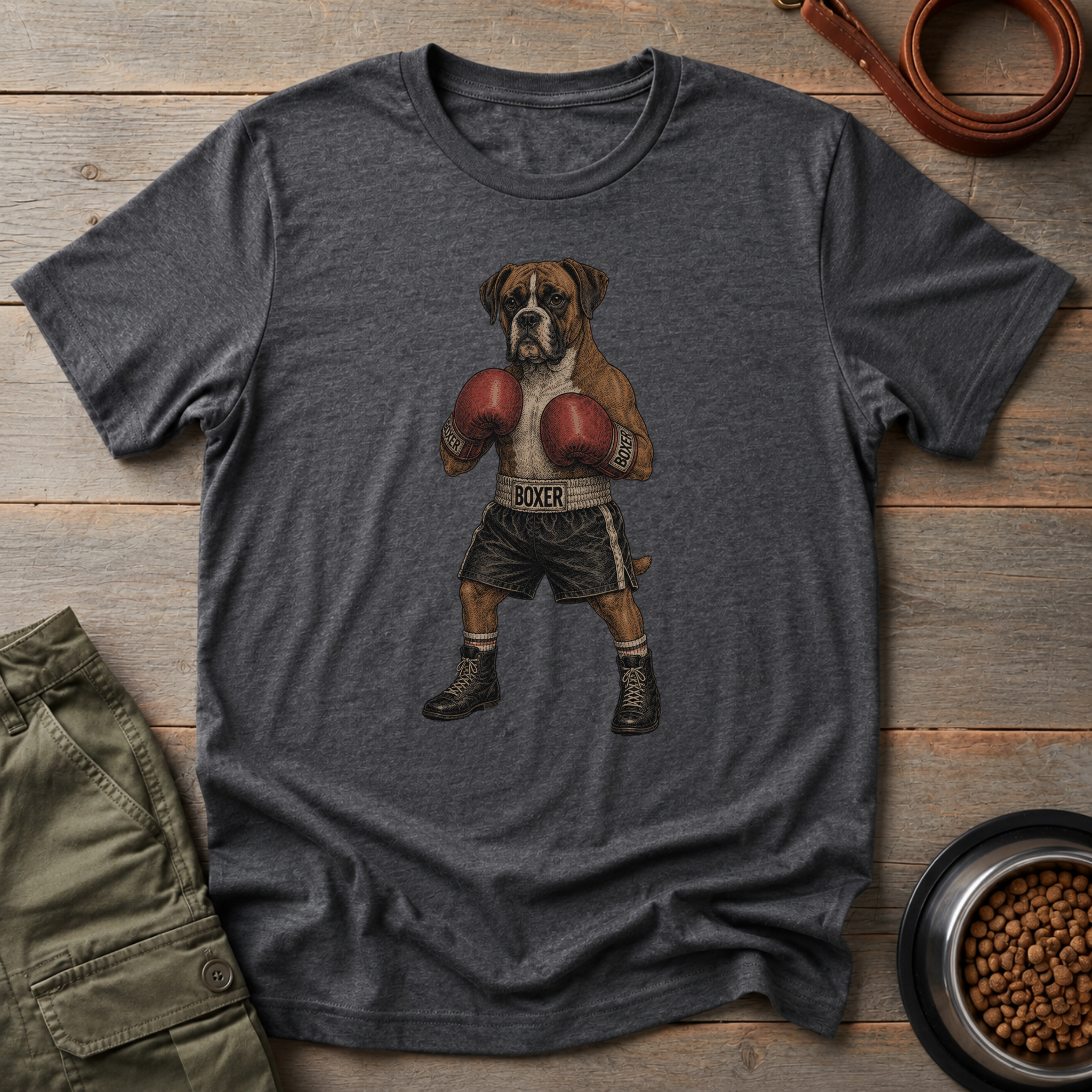Boxer Dog Dressed As A Boxer Tee