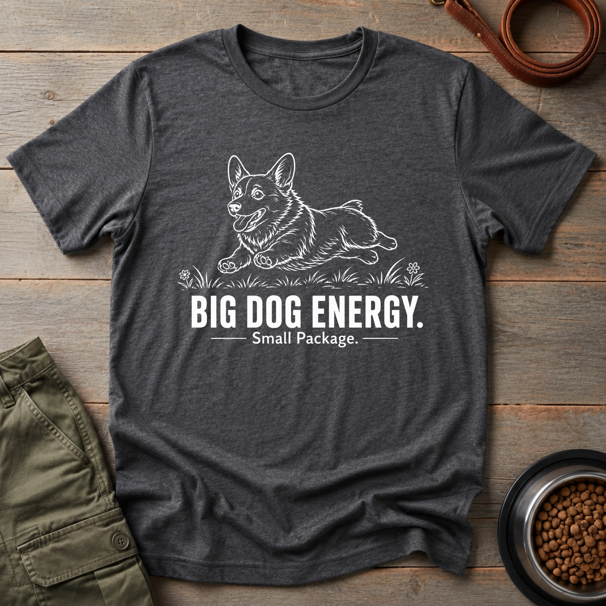 Corgi Big Dog Energy Vintage Tee