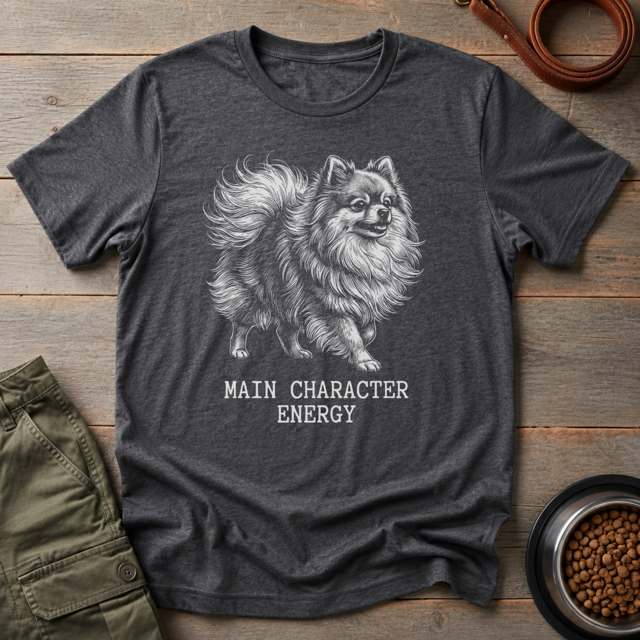 Pomeranian Main Character Energy Tee