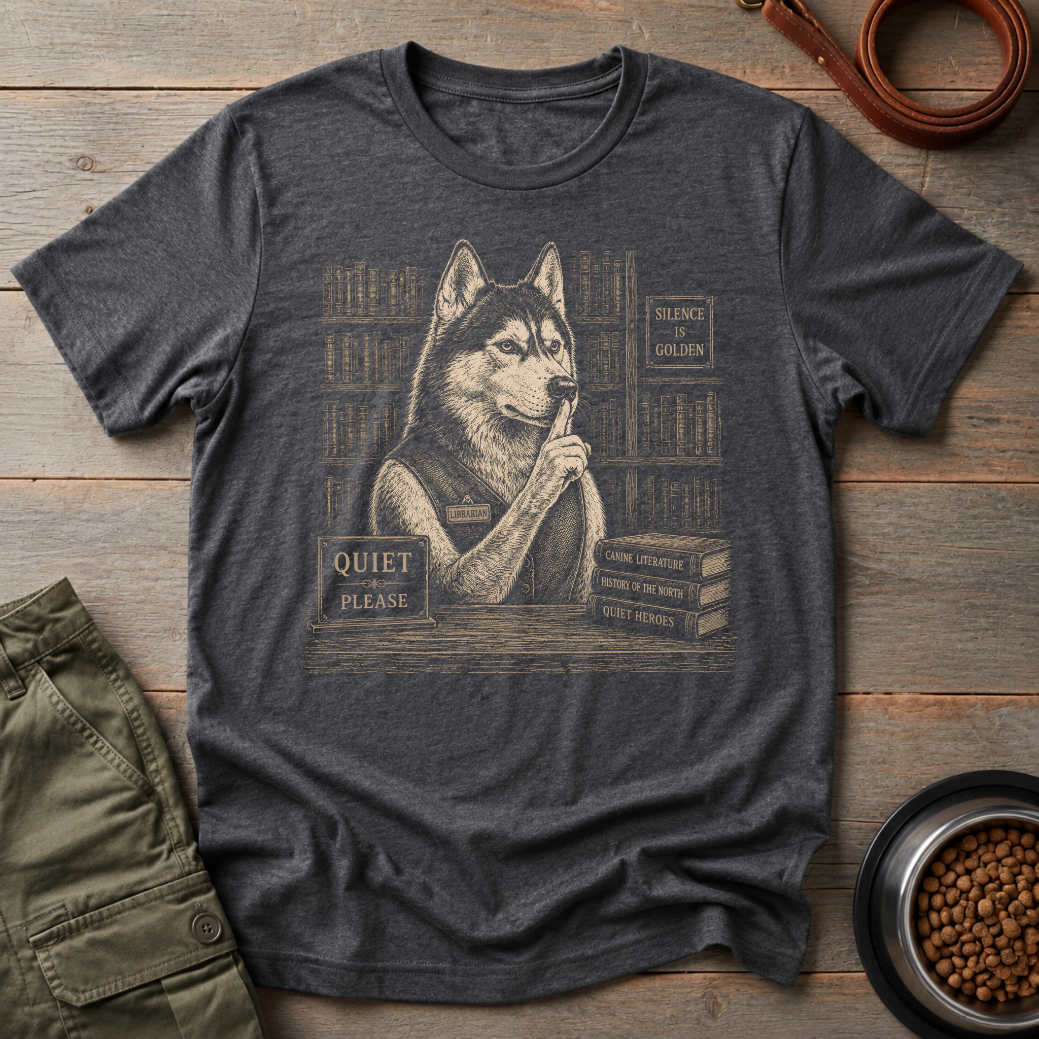 Husky the Librarian Tee