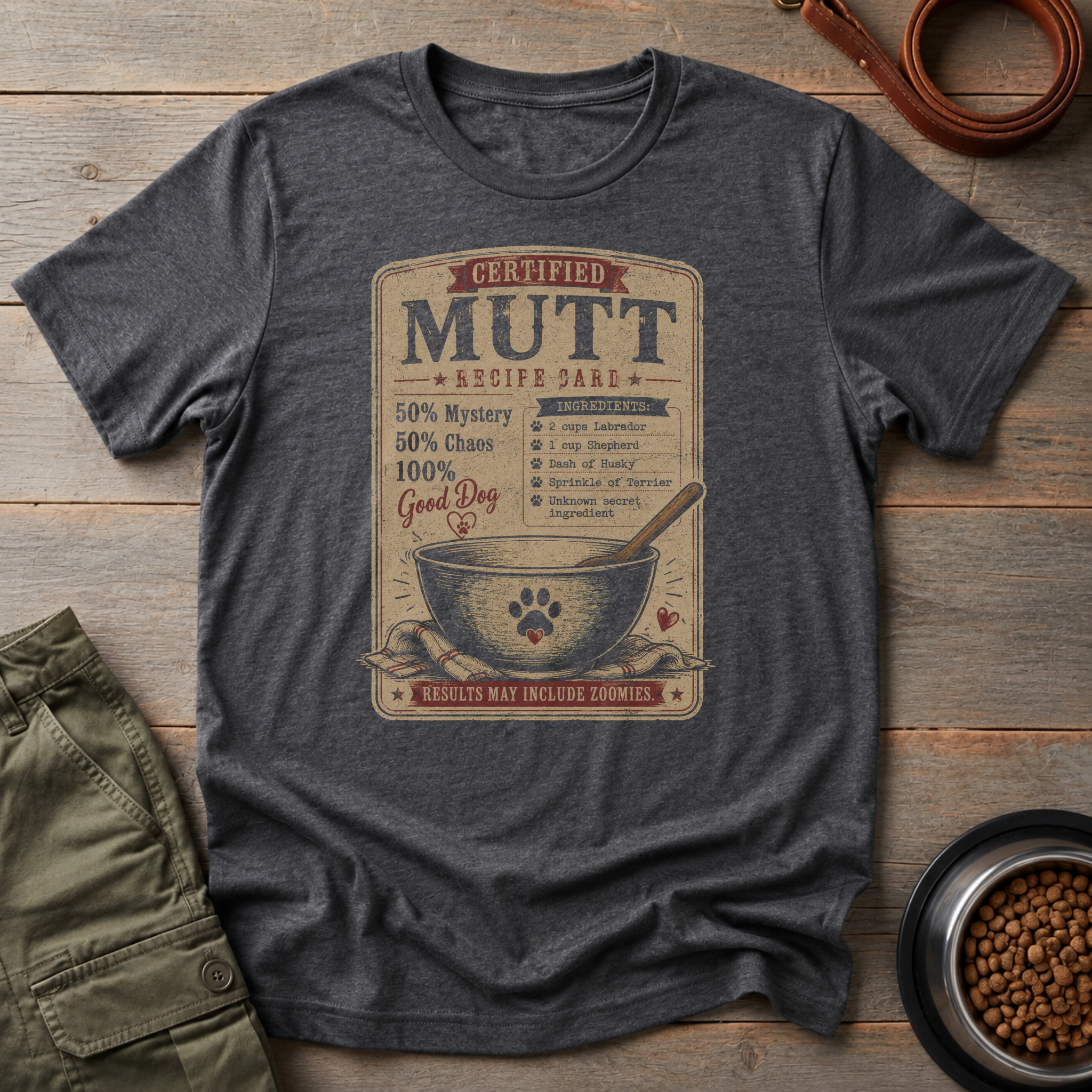 Mutt Recipe Card Tee